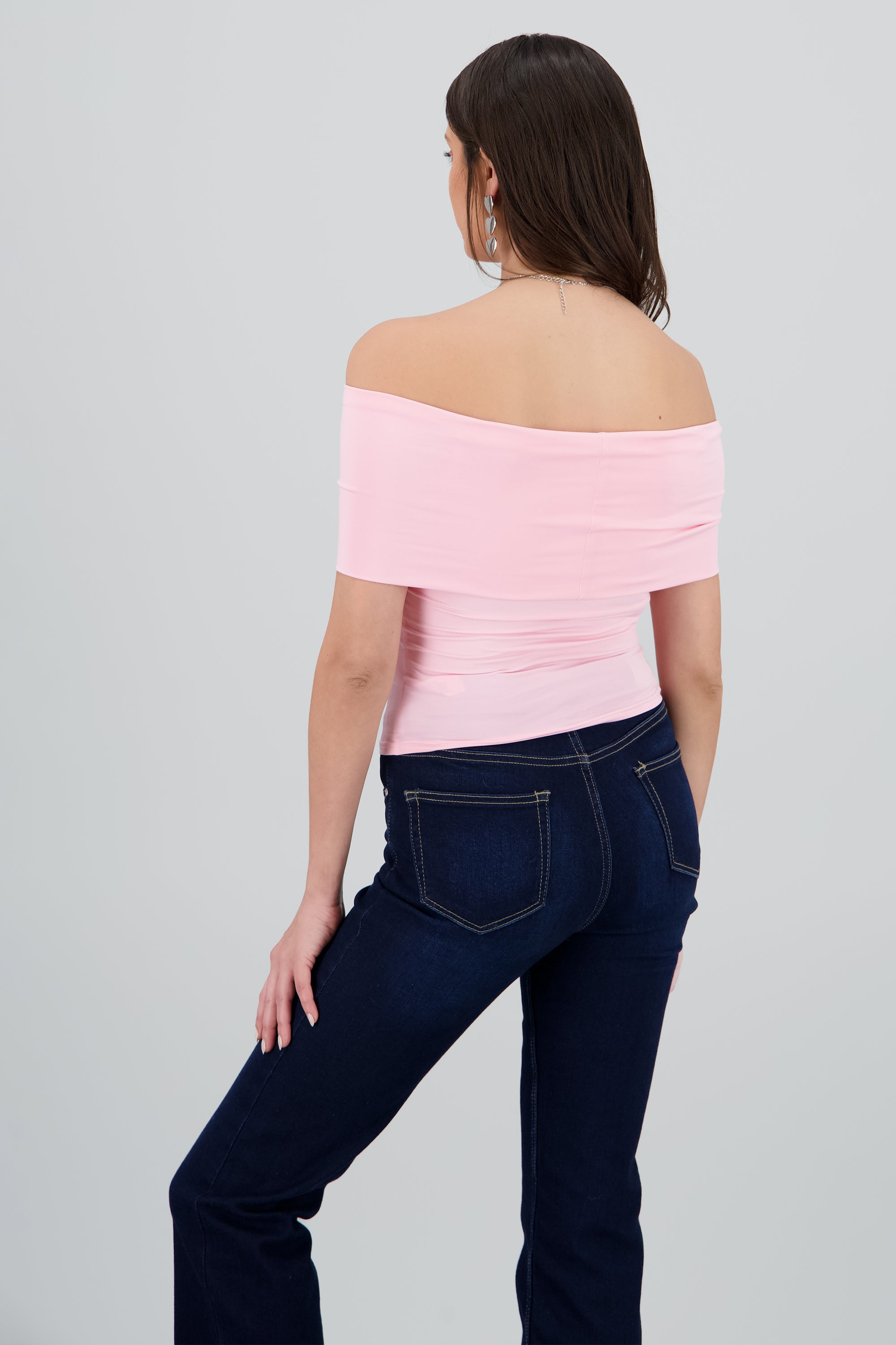 Top hombros descubiertos tacto suave PALO DE ROSA