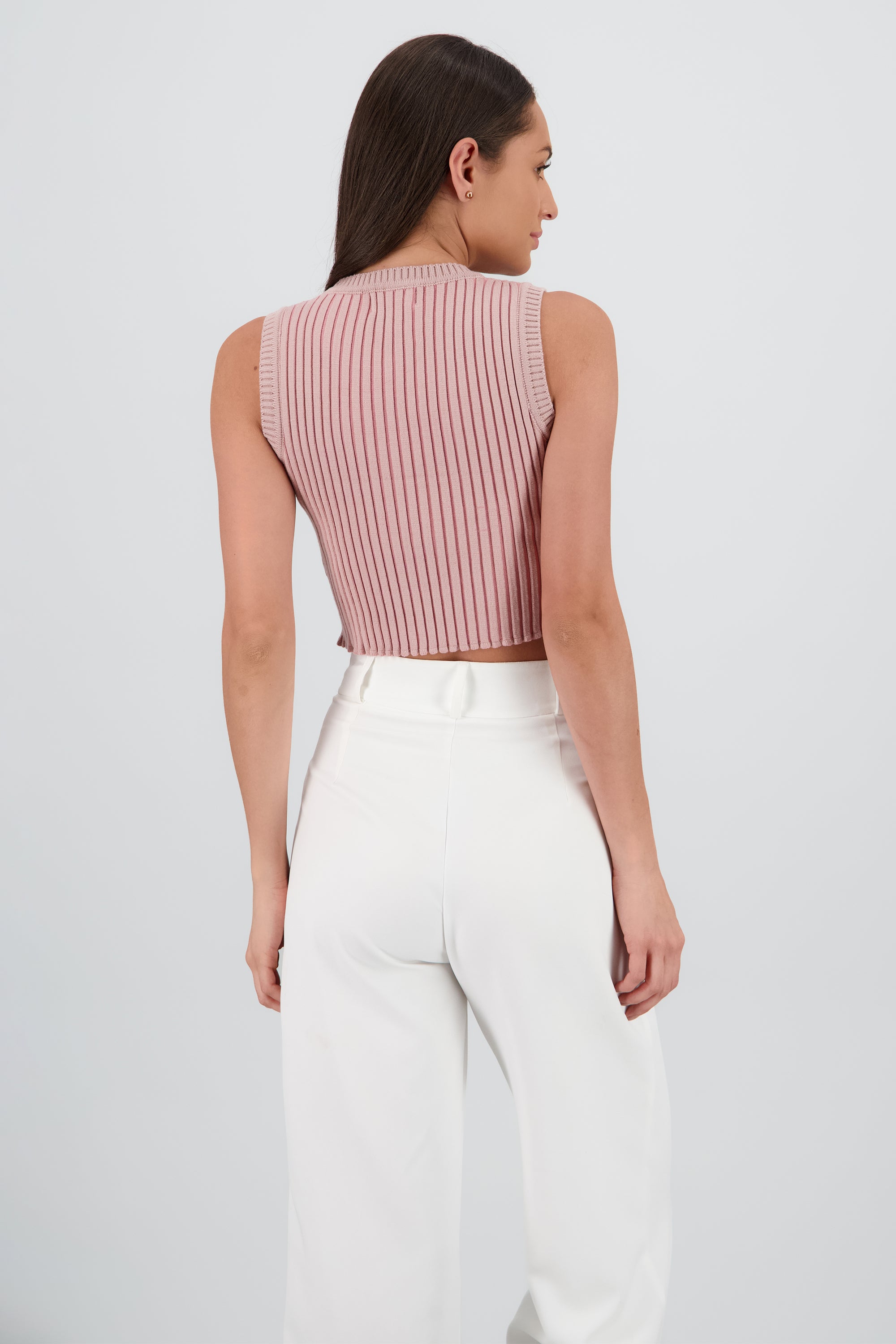 Top tejido bi color ROSA COMBO