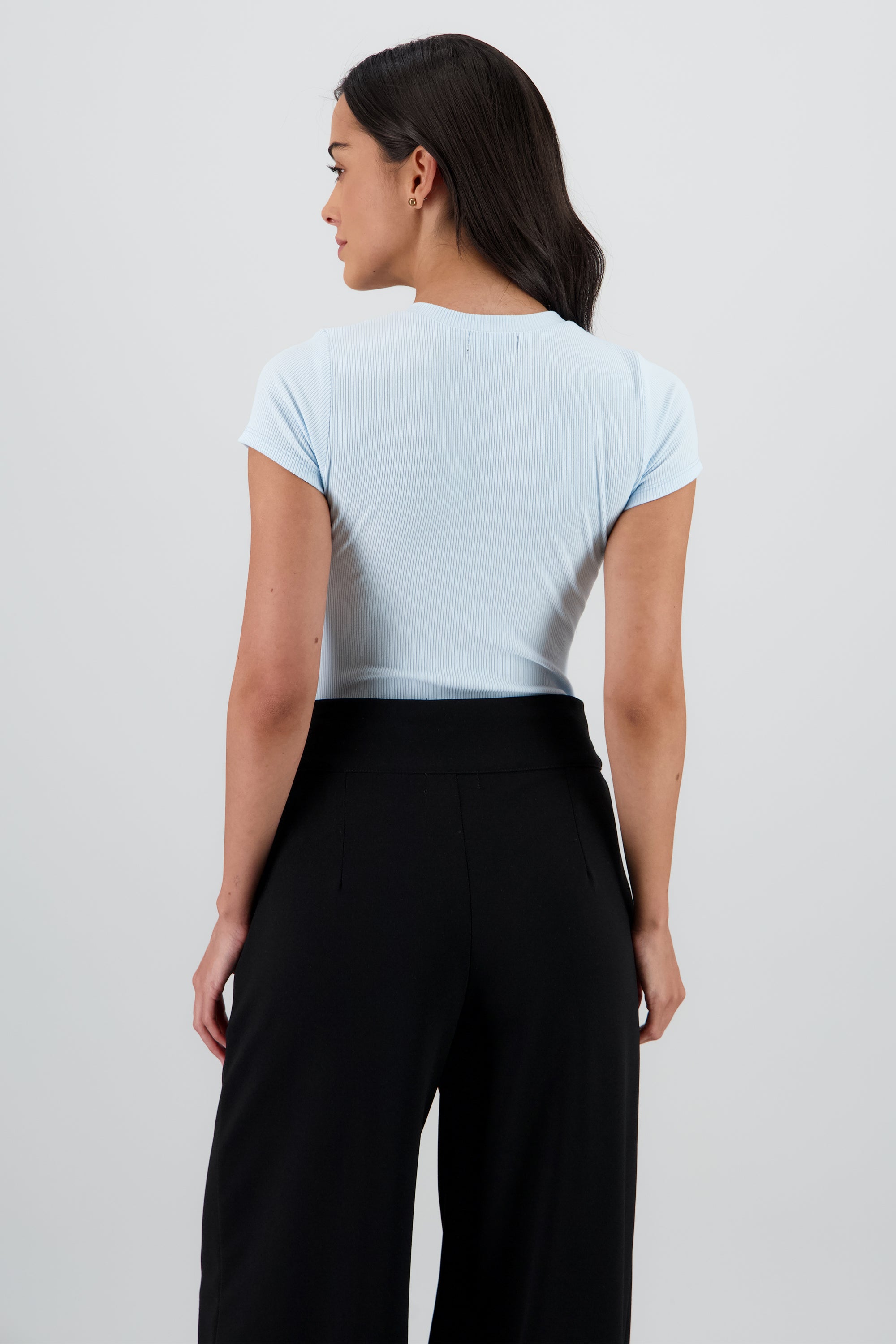 Bodysuit rib manga corta AZUL CIELO