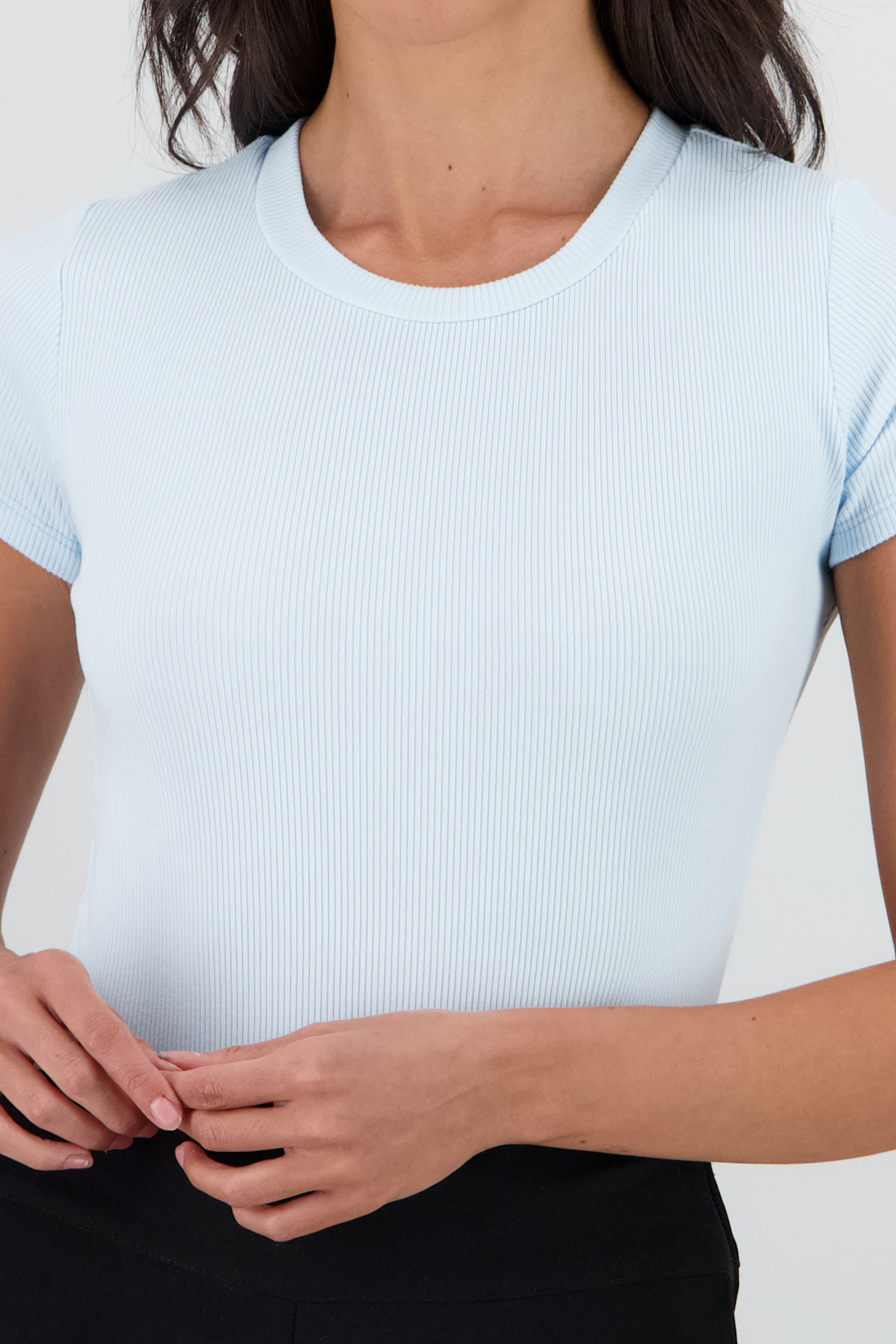 Bodysuit rib manga corta AZUL CIELO
