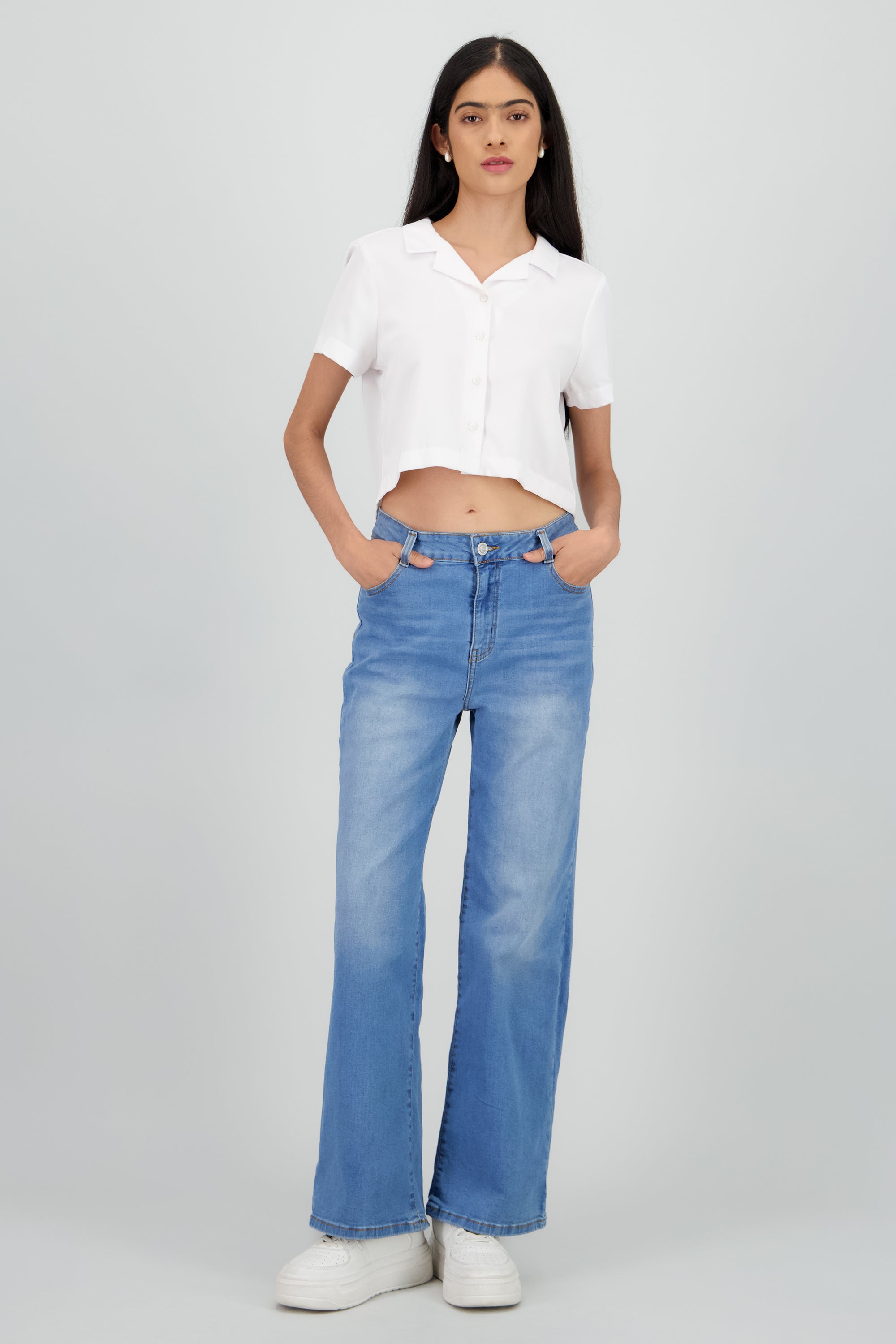 Jeans straight comfort BLEACHED