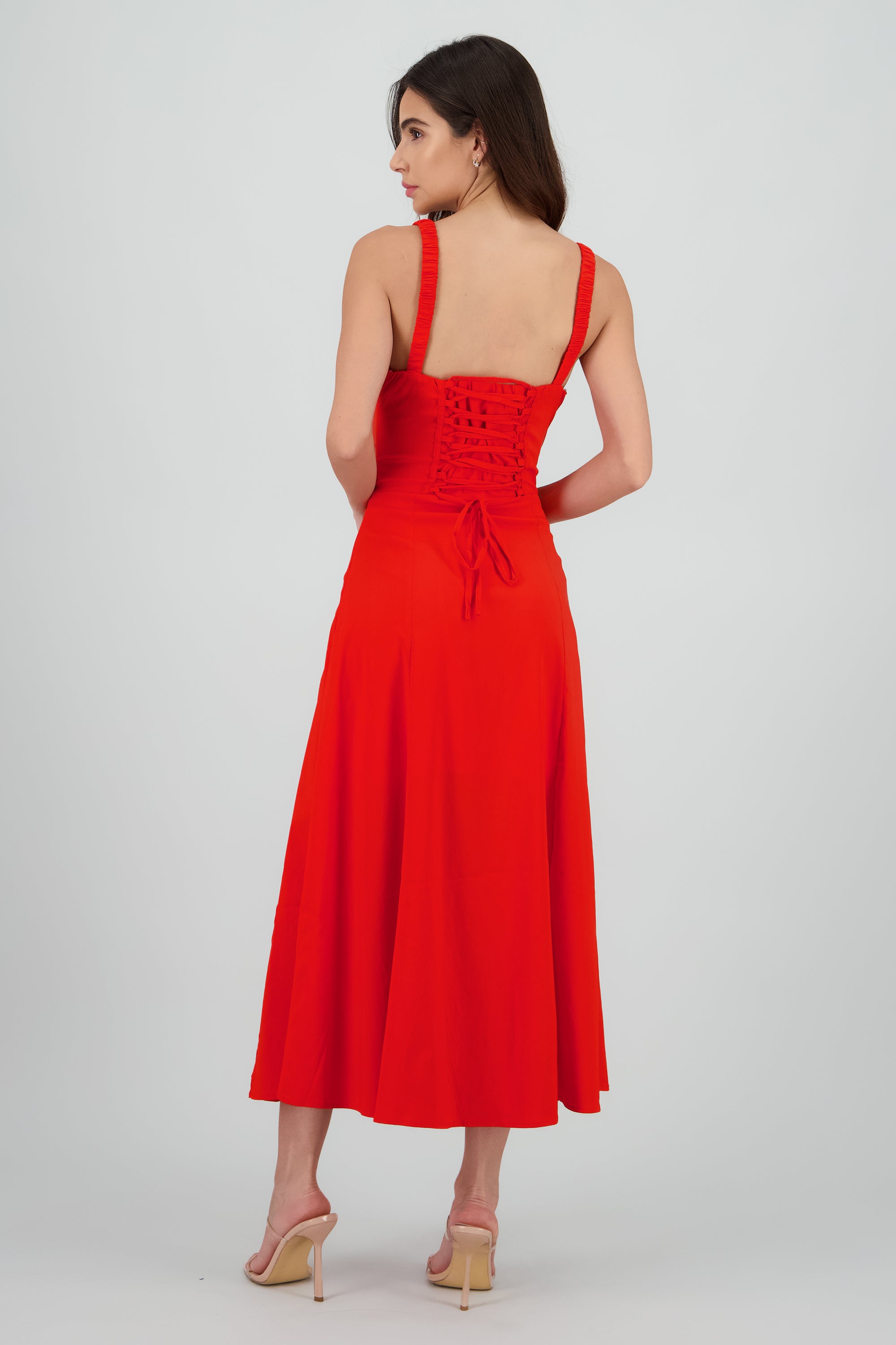 Vestido liso maxi ROJO
