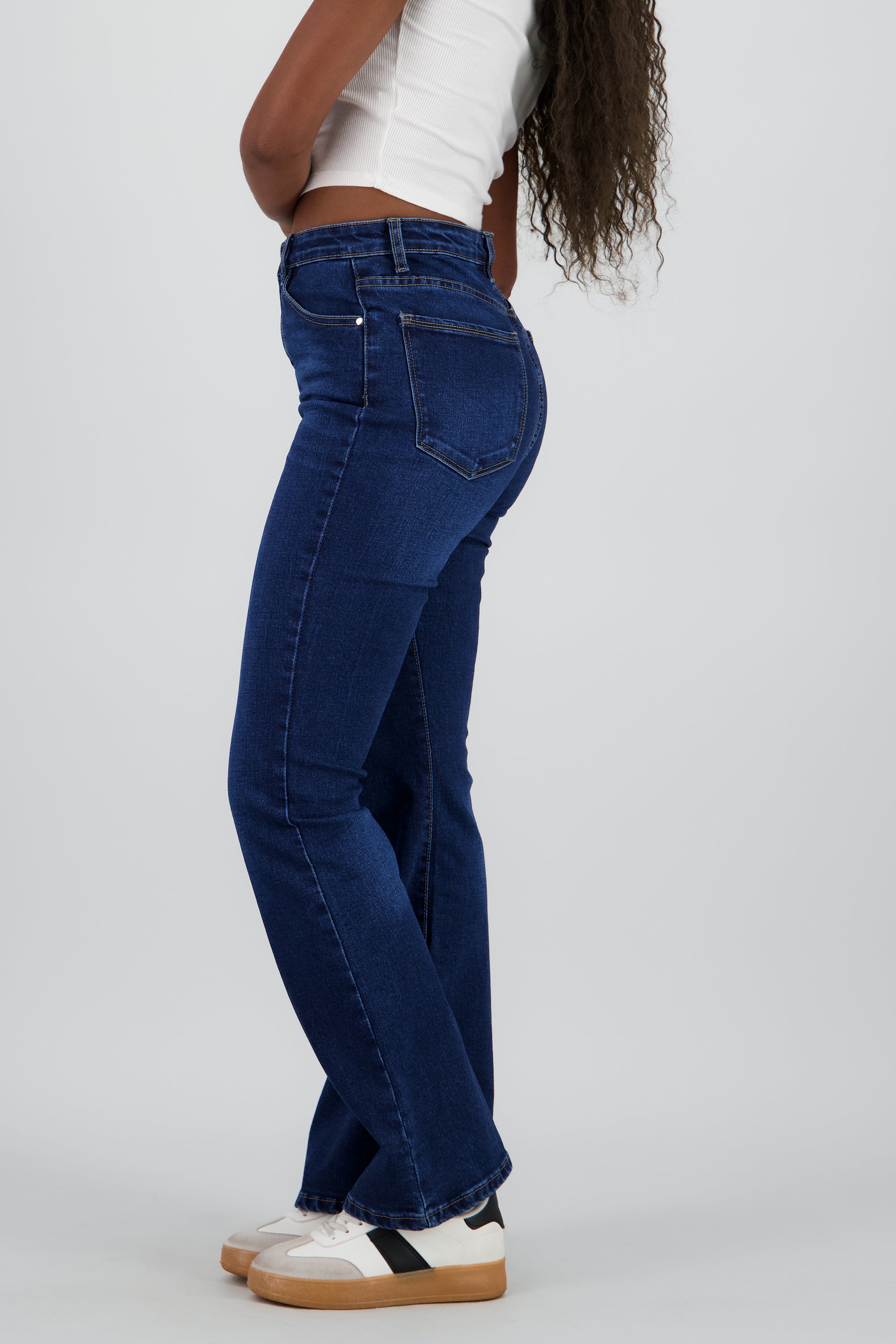 Jeans flare mid rise DARK WASH