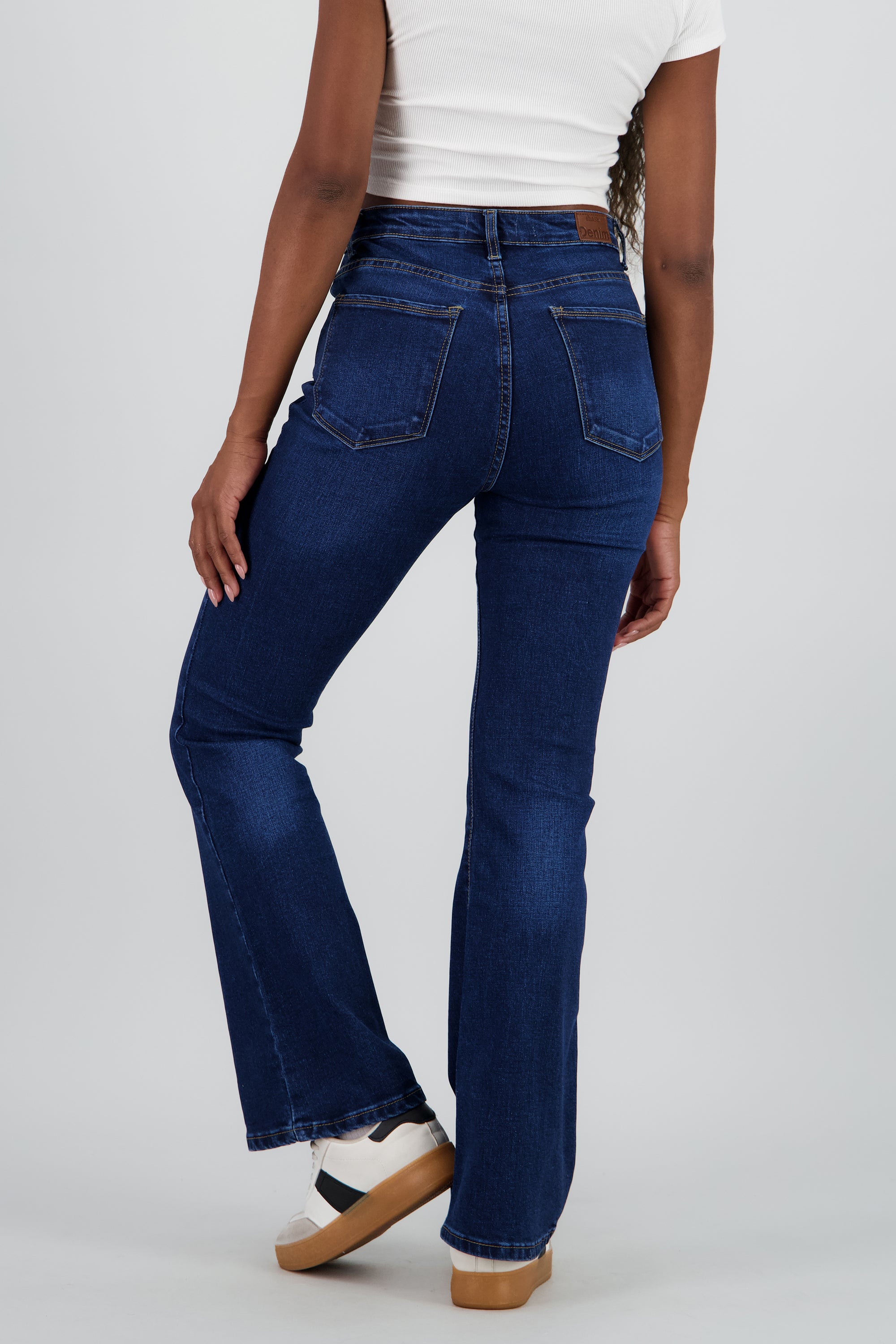 Jeans flare mid rise DARK WASH