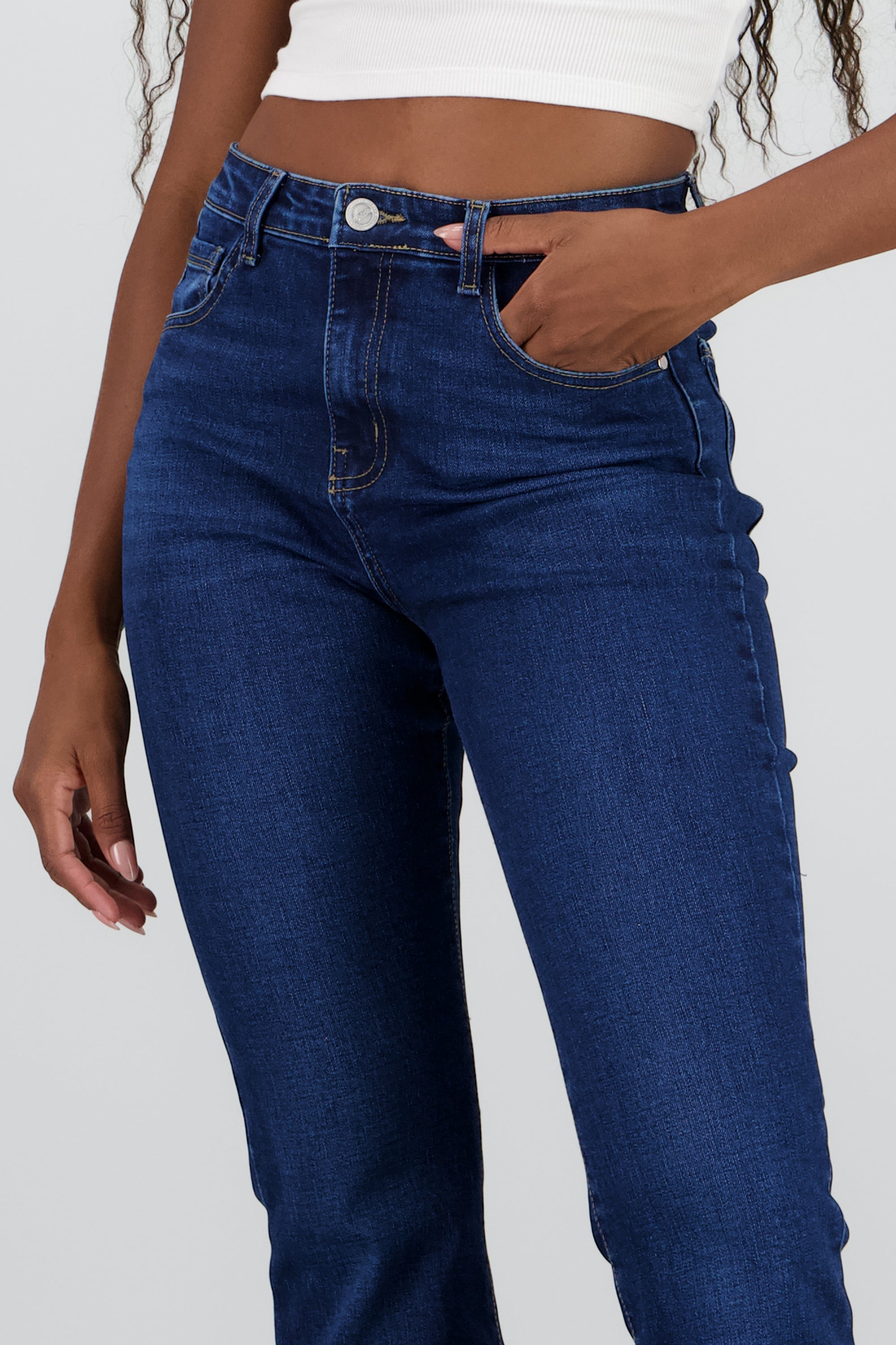 Jeans flare mid rise DARK WASH