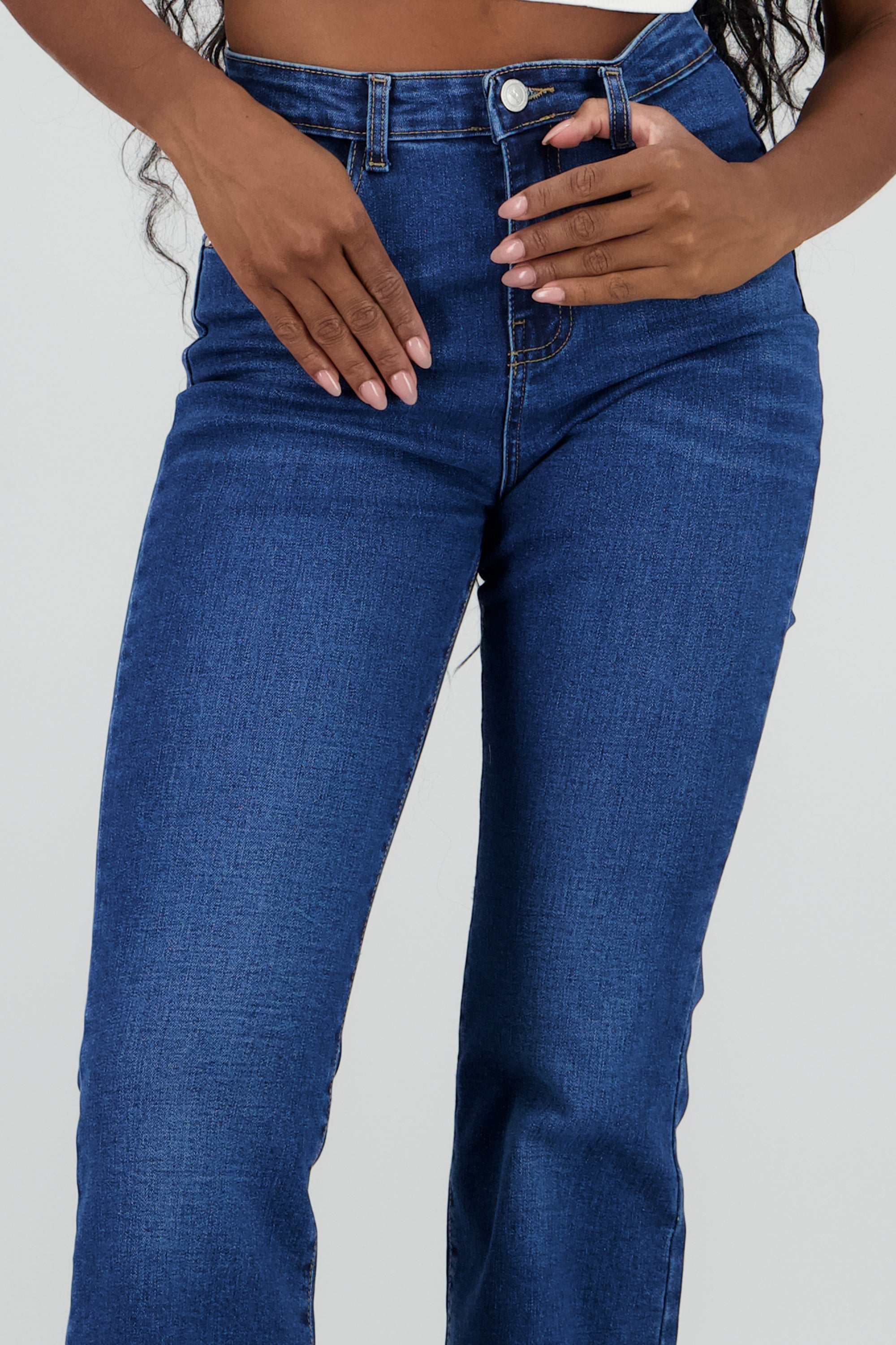 Jeans flare mid rise STONE