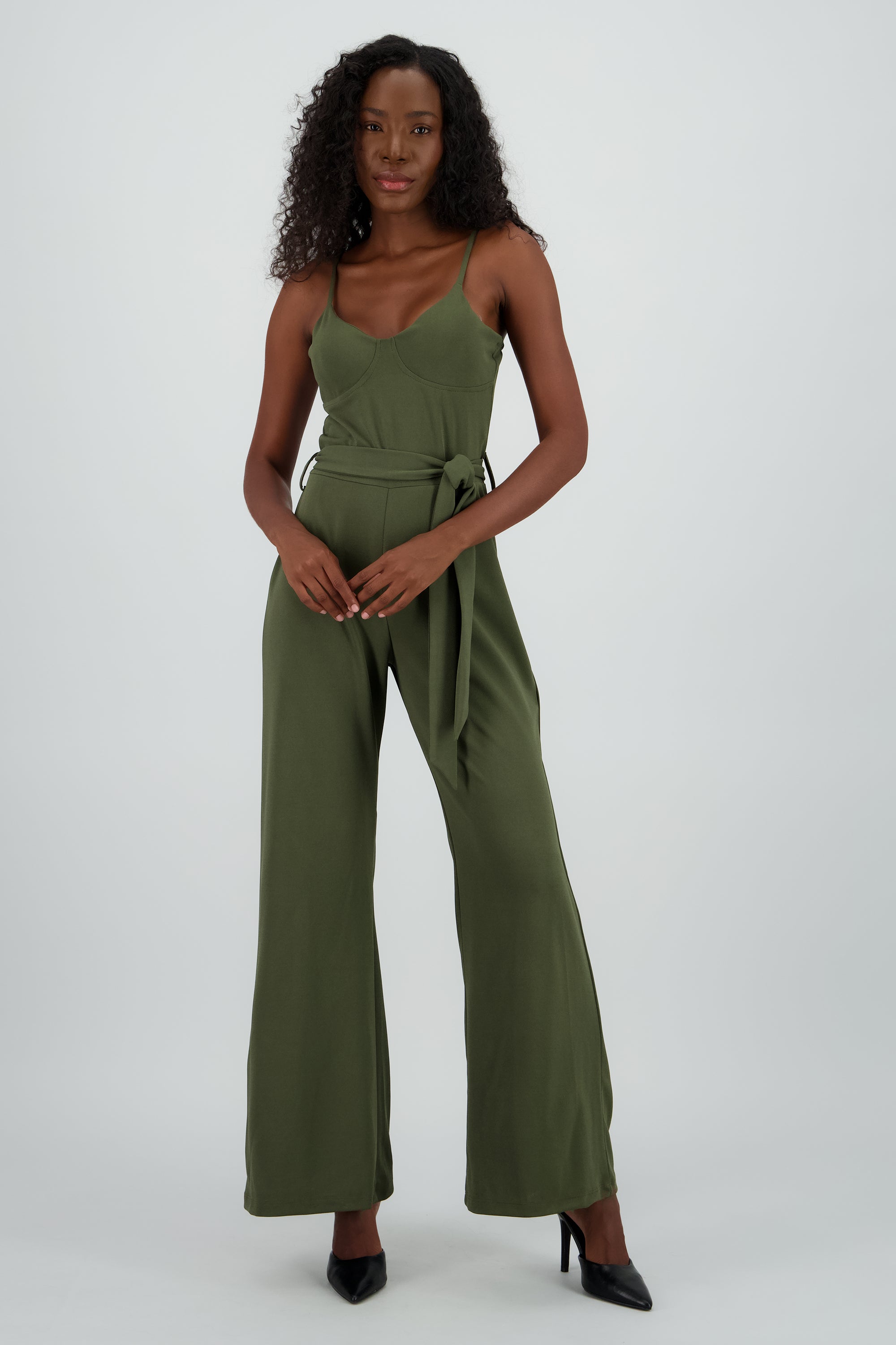 Jumpsuit tirantes detalle copas lazo OLIVO