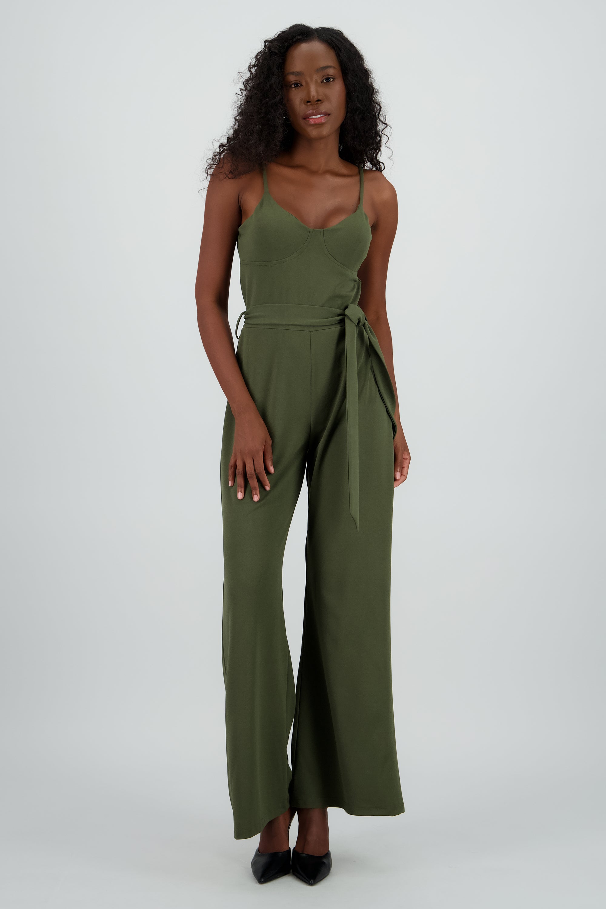 Jumpsuit tirantes detalle copas lazo OLIVO