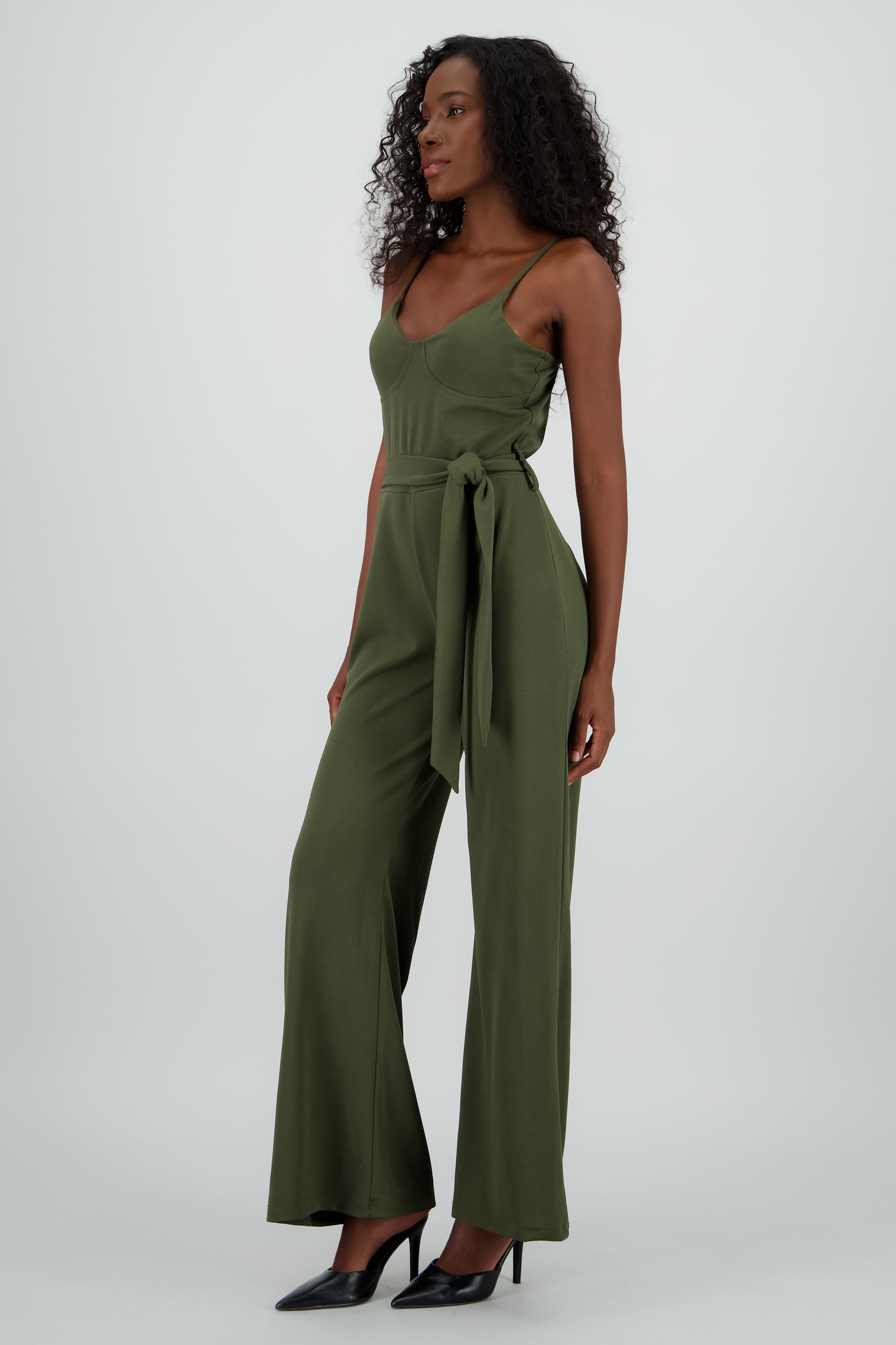 Jumpsuit tirantes detalle copas lazo OLIVO
