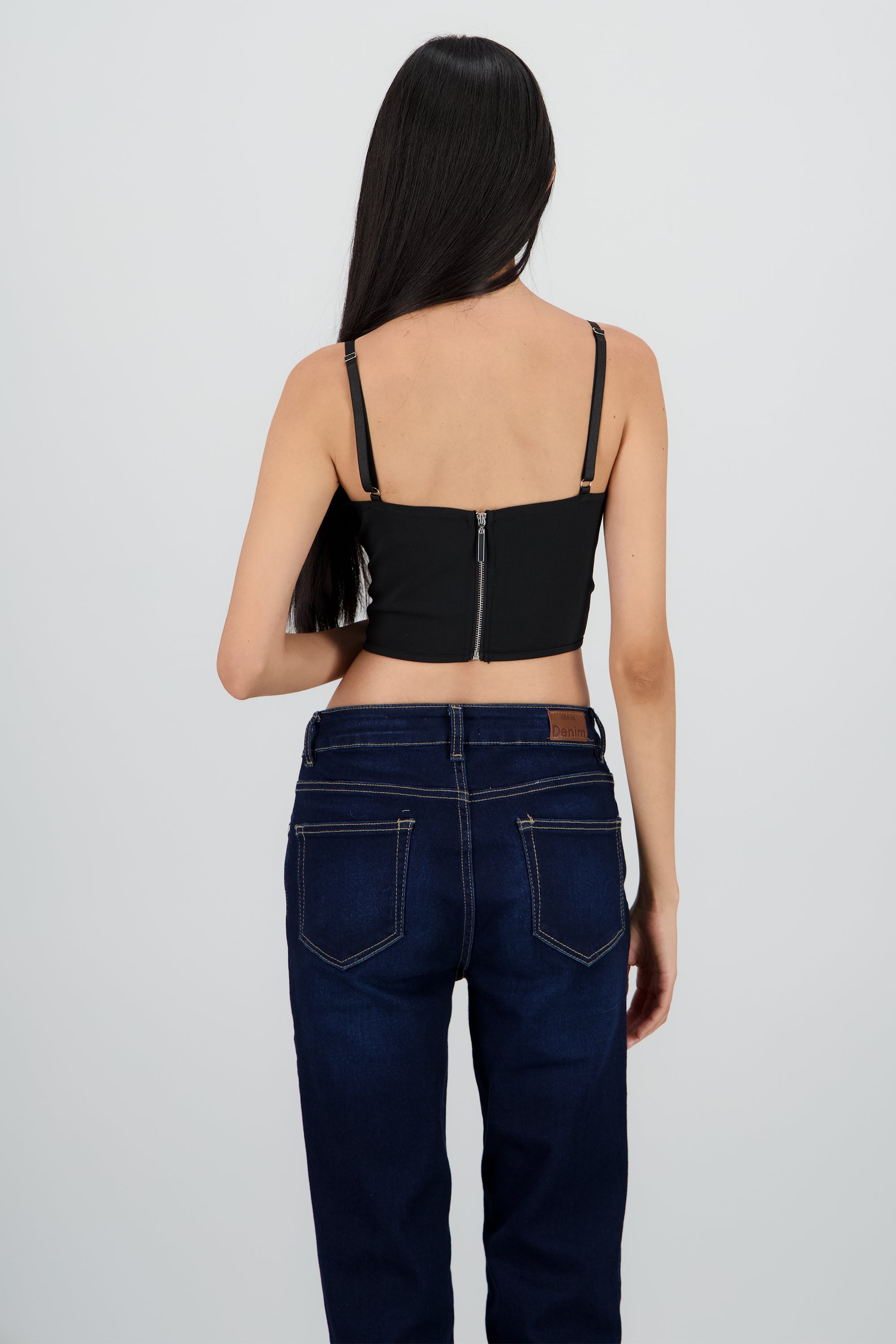 Corset encaje varillas negro NEGRO