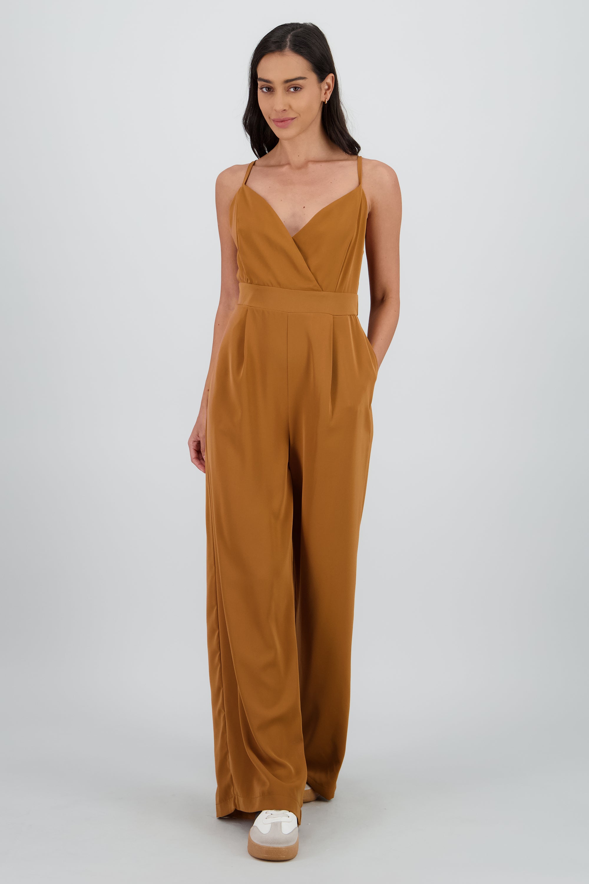 Jumpsuit escote v tirantes LADRILLO