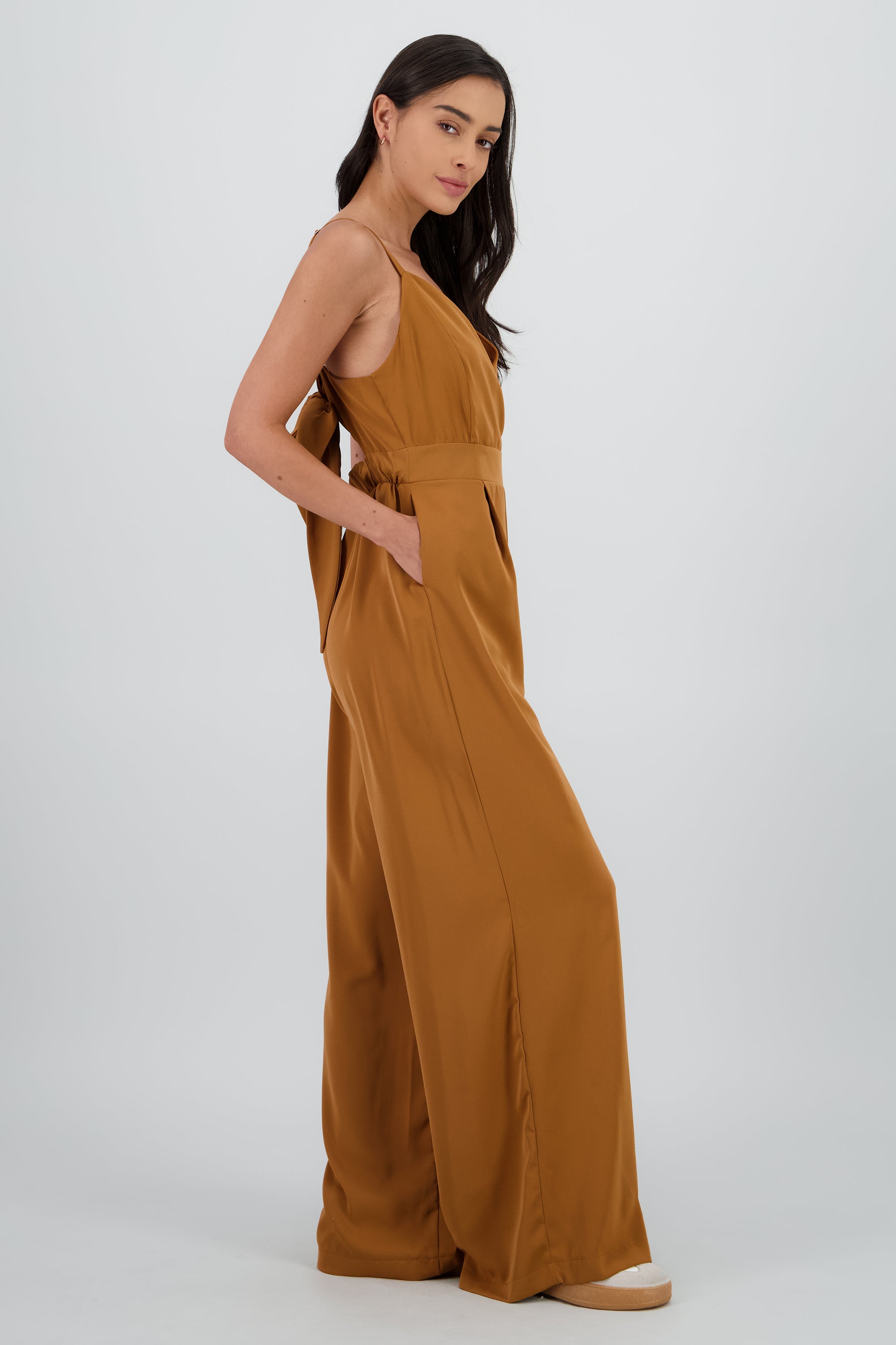 Jumpsuit escote v tirantes LADRILLO