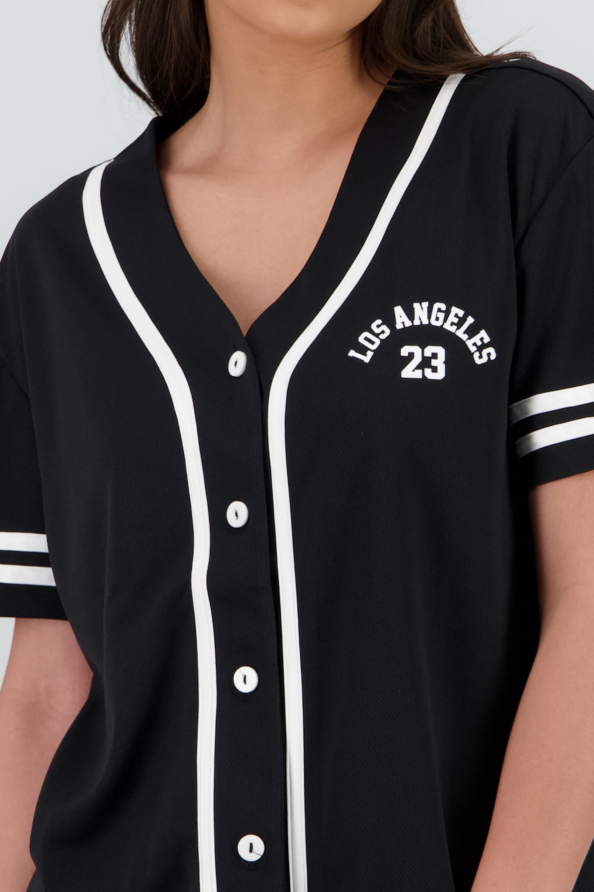Playera jersey los angeles contraste NEGRO