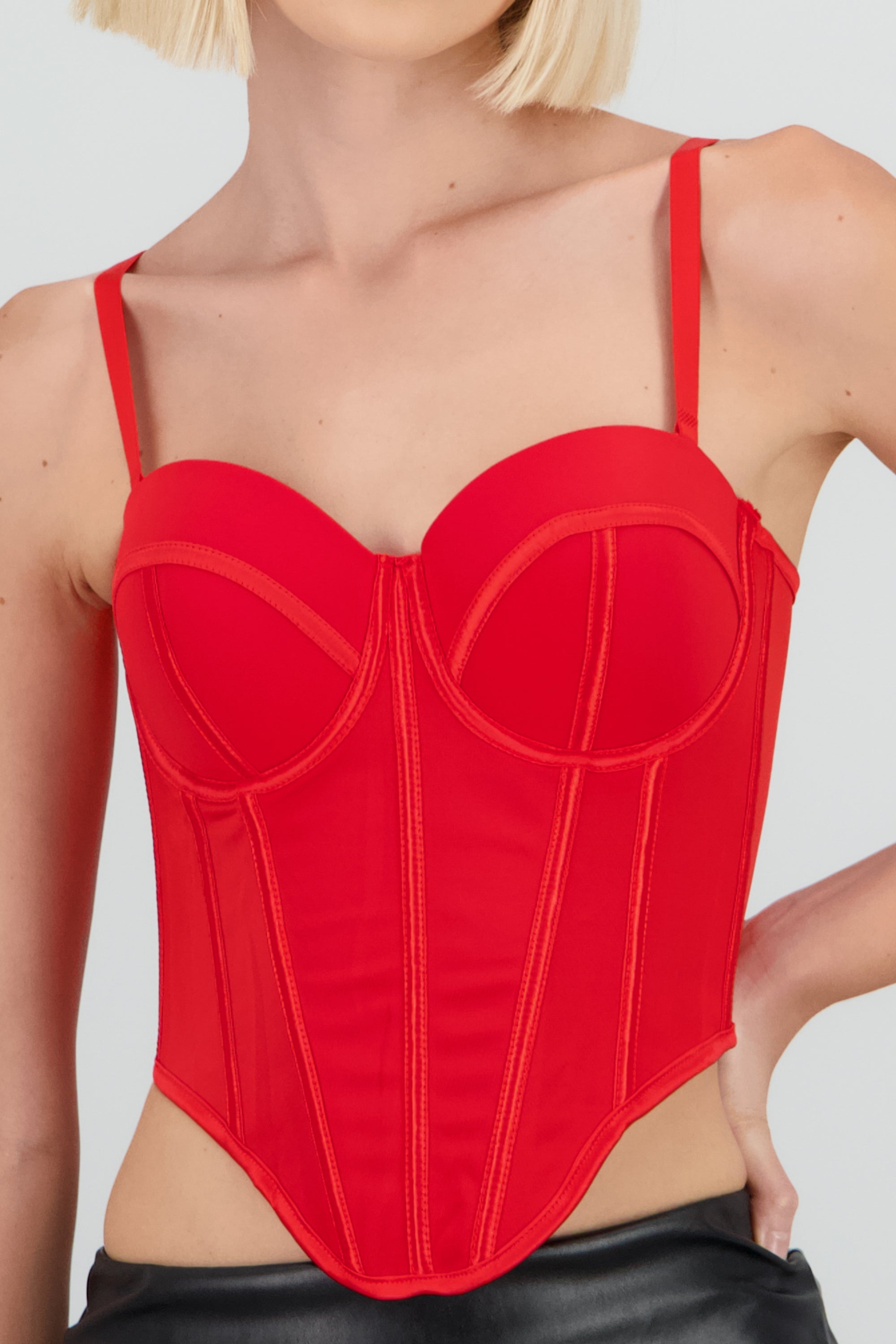 Corset copas liso ROJO