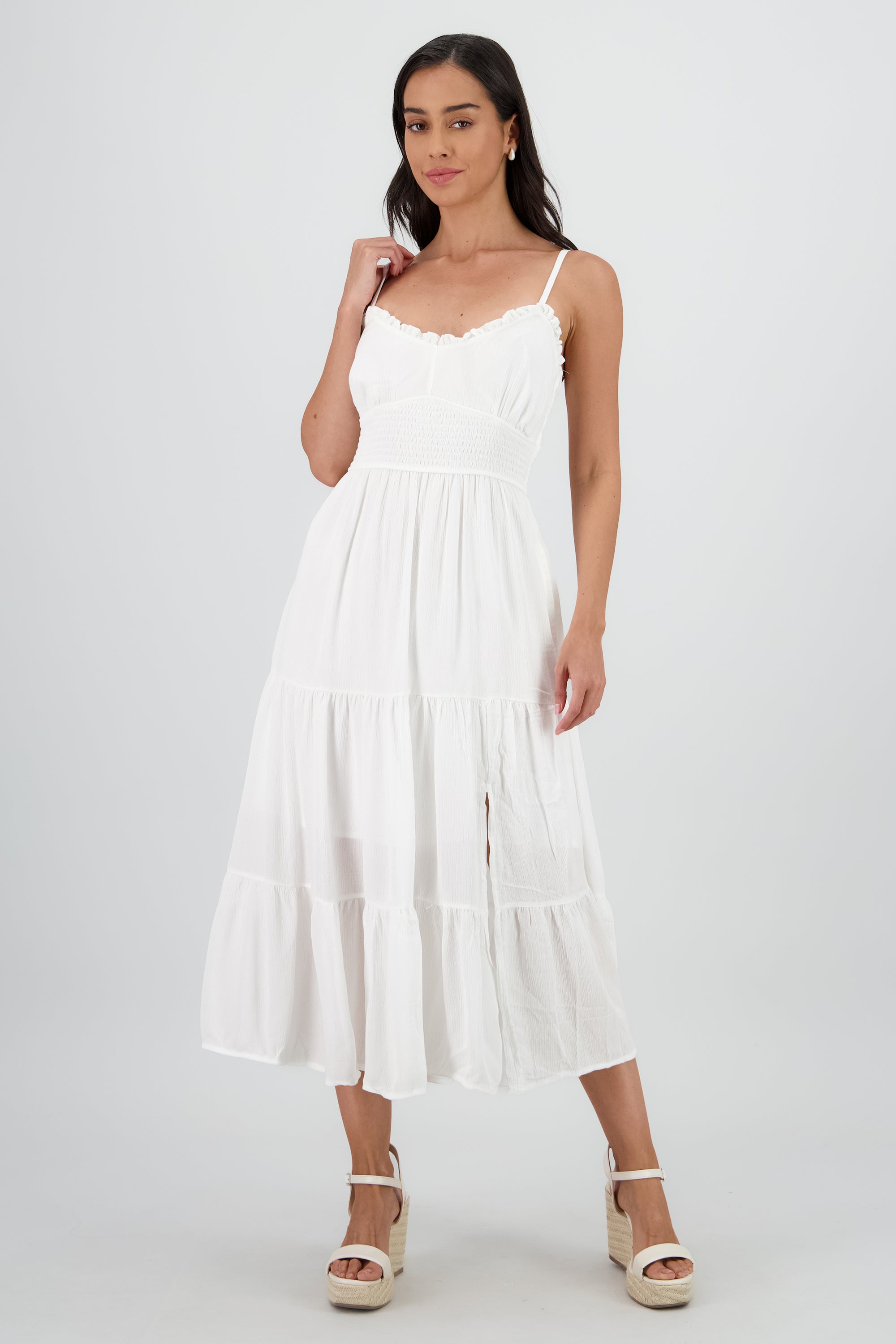 Vestido maxi tirantes BLANCO