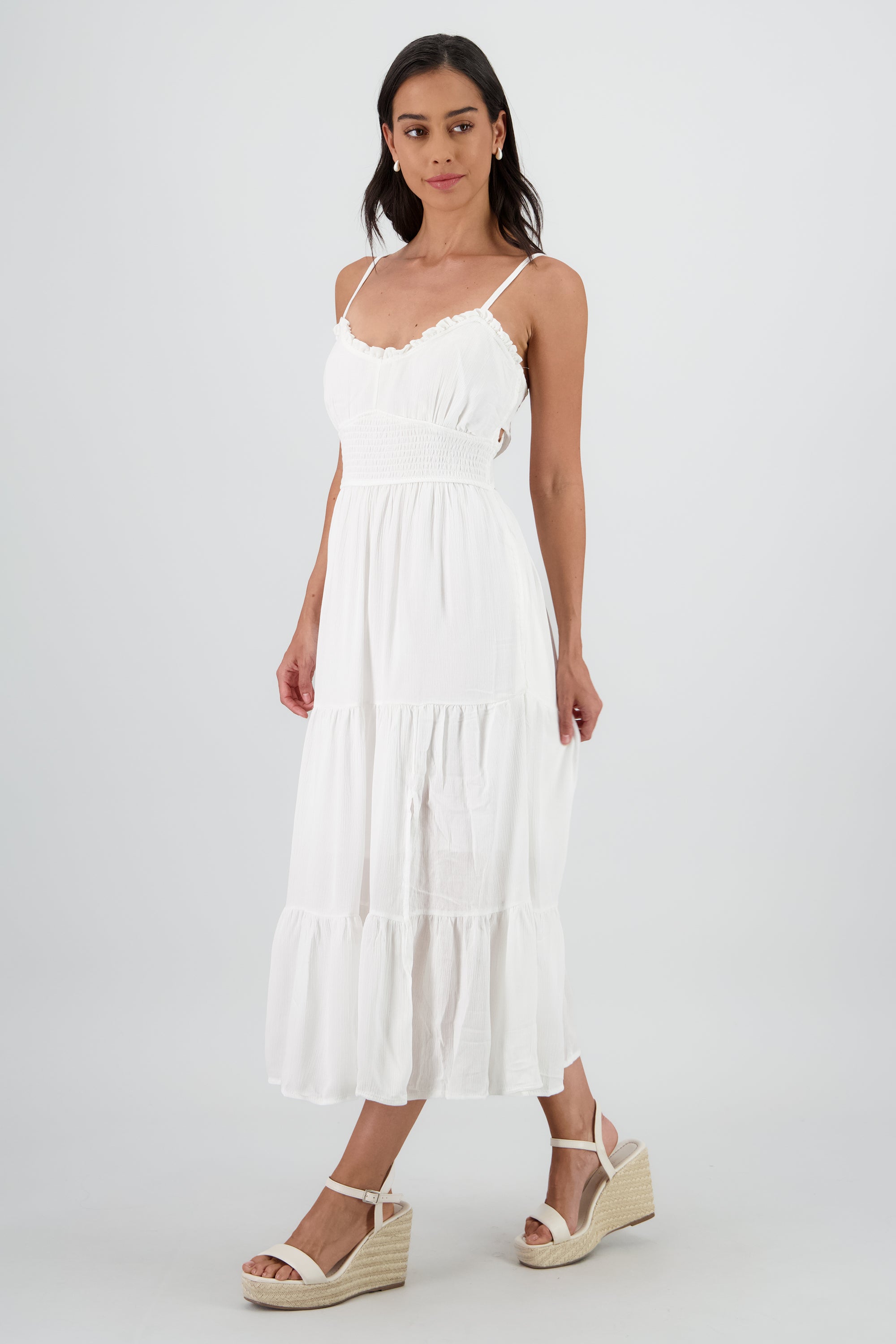 Vestido maxi tirantes BLANCO
