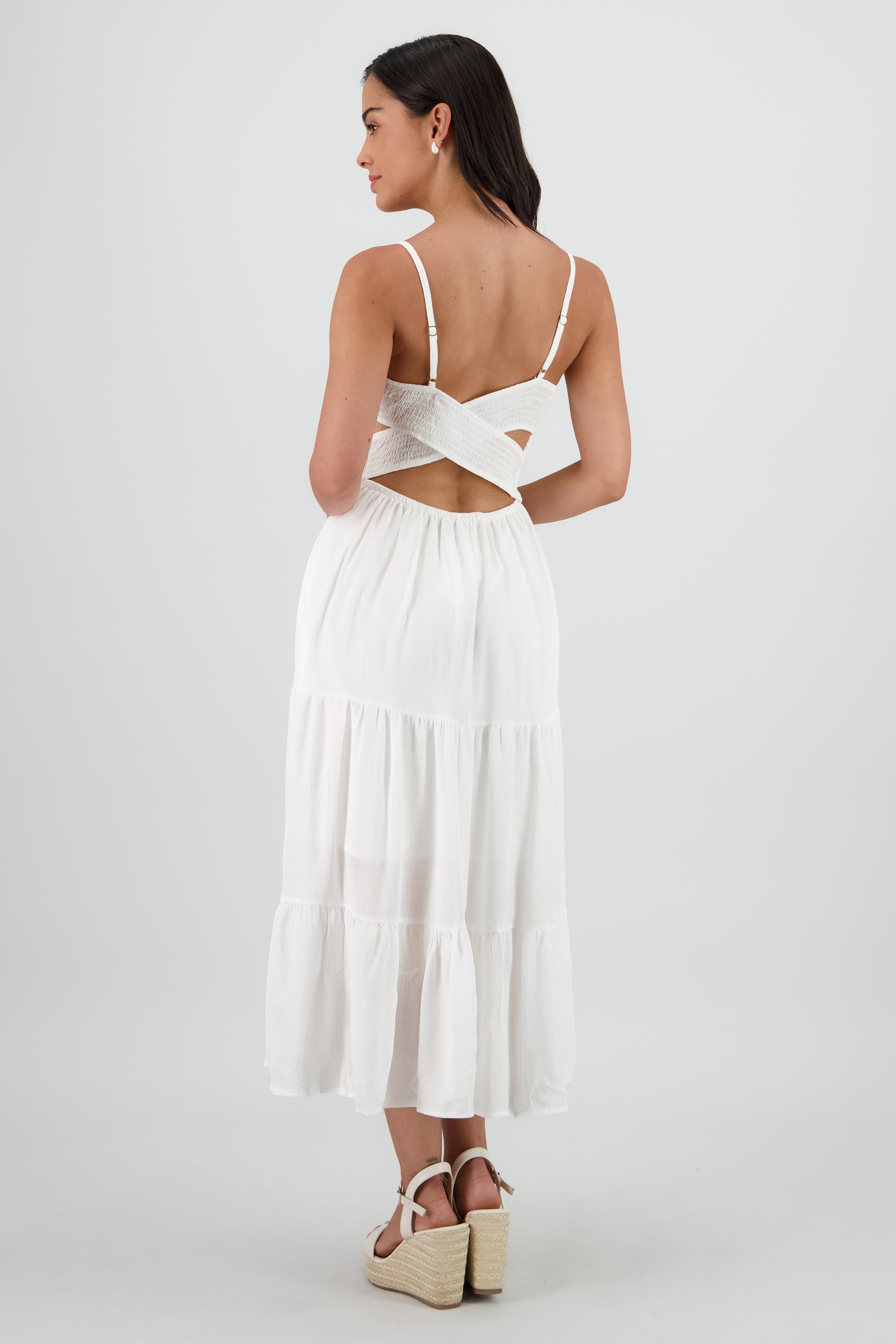 Vestido maxi tirantes BLANCO