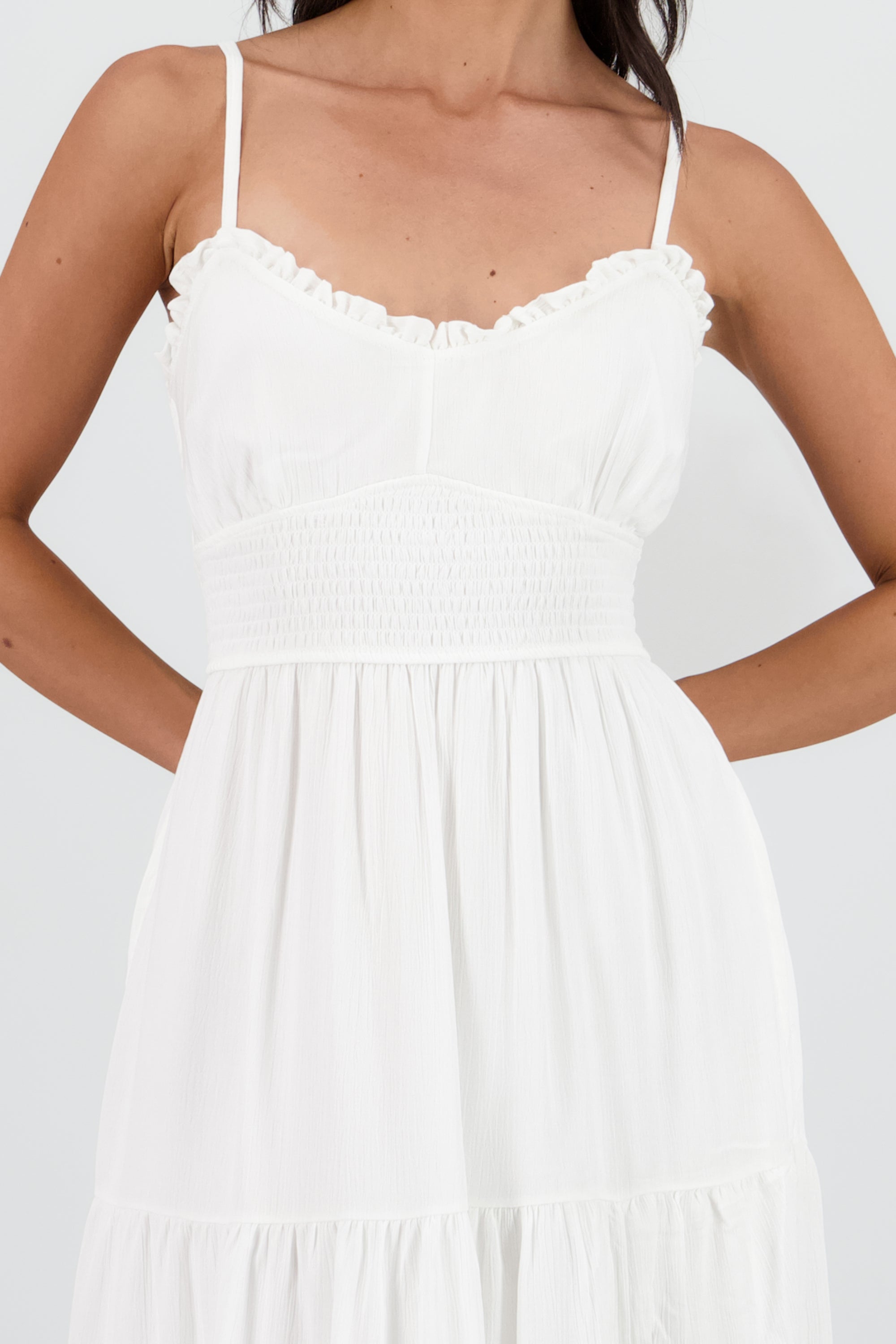 Vestido maxi tirantes BLANCO