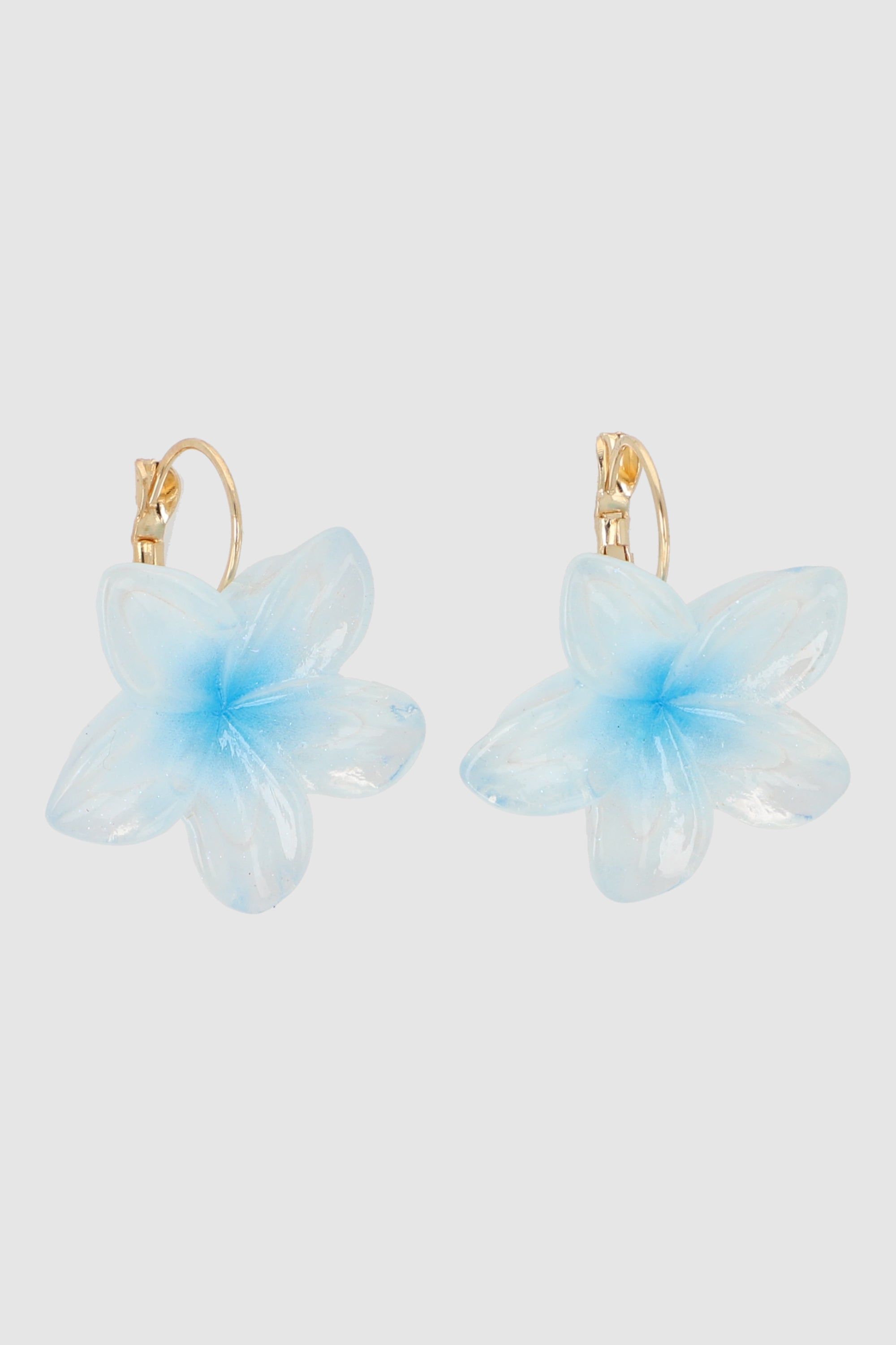 Arracadas flor hawaiana AZUL