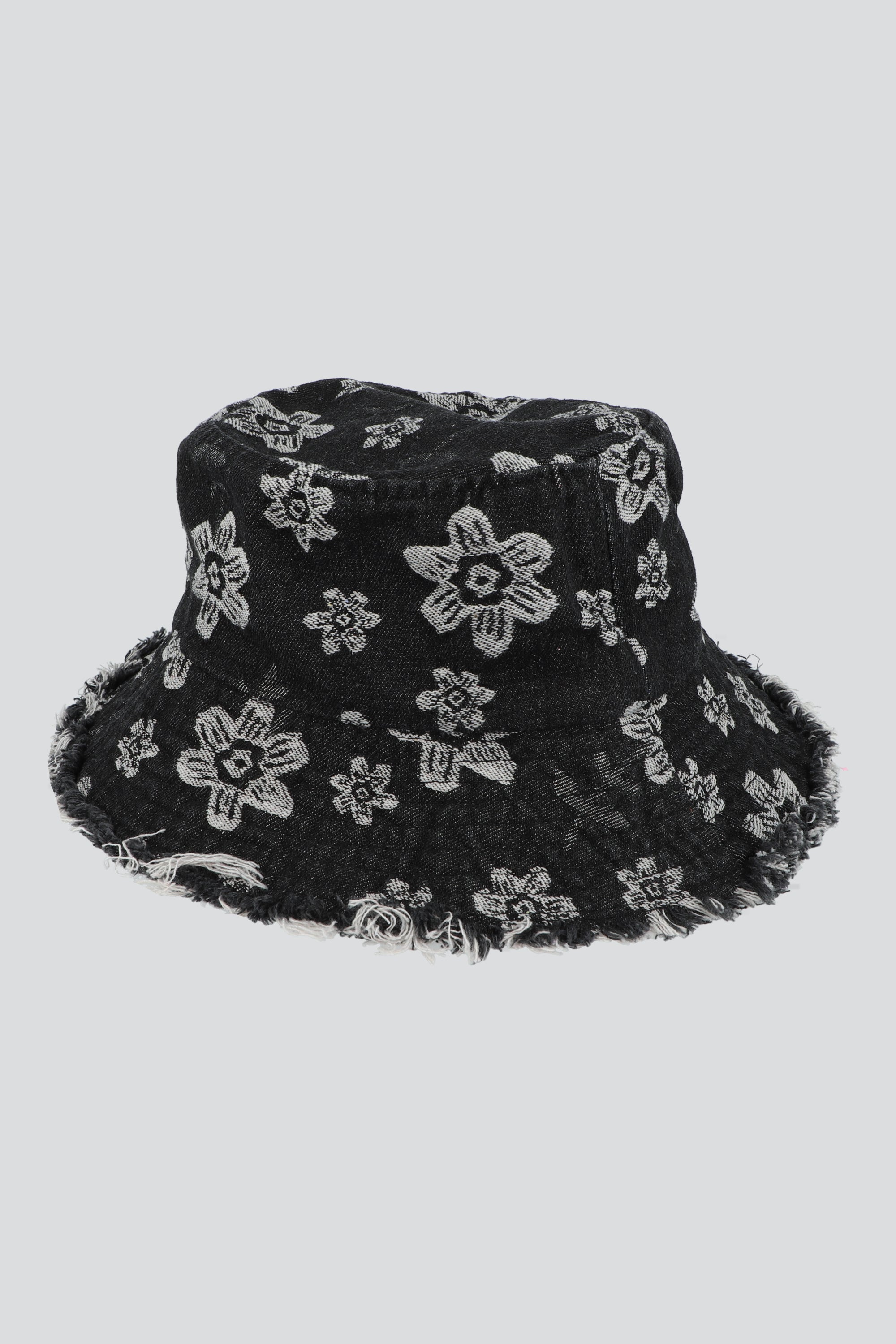 Sombrero bucket flores NEGRO