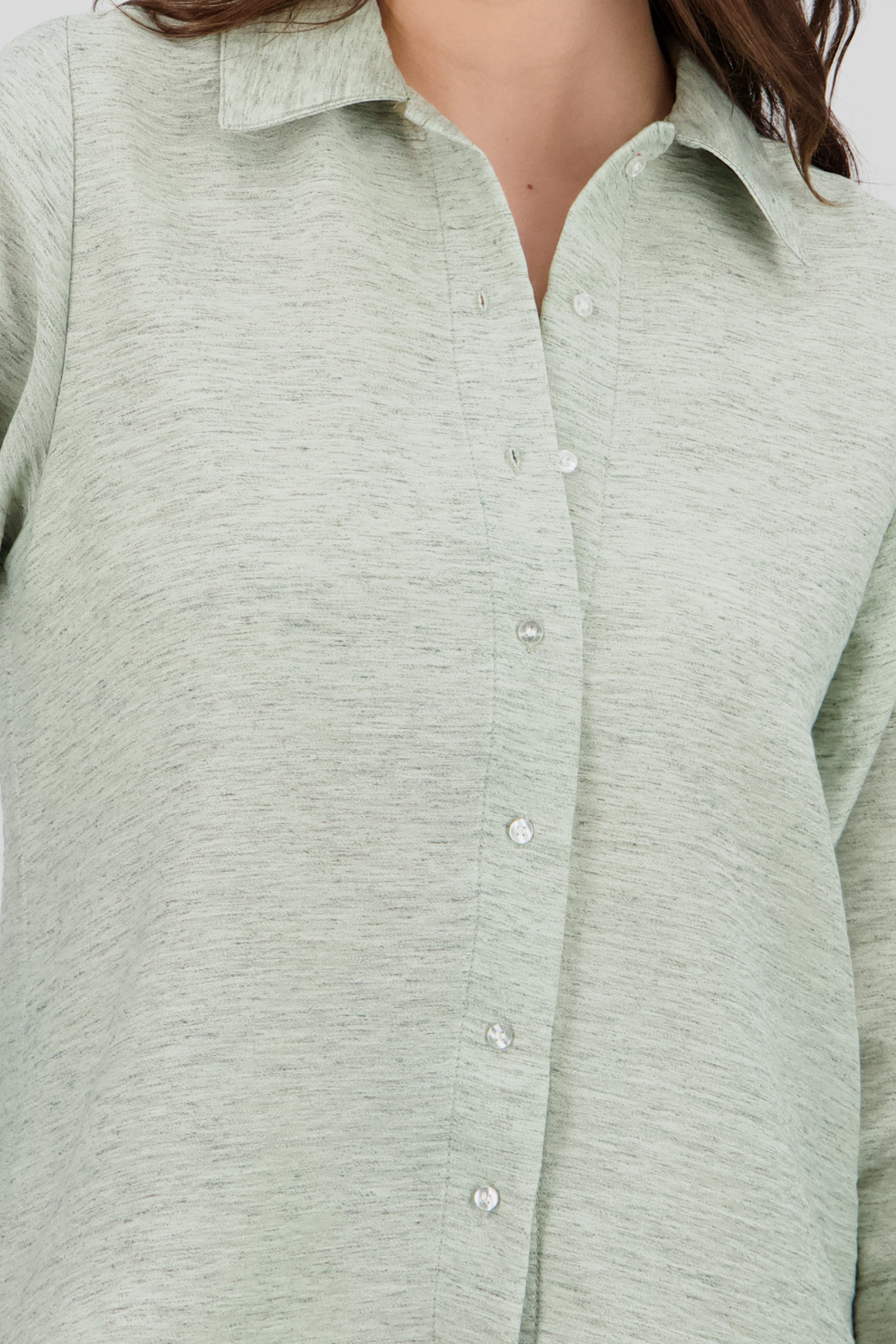 Camisa oversize fluida manga larga ligera VERDE