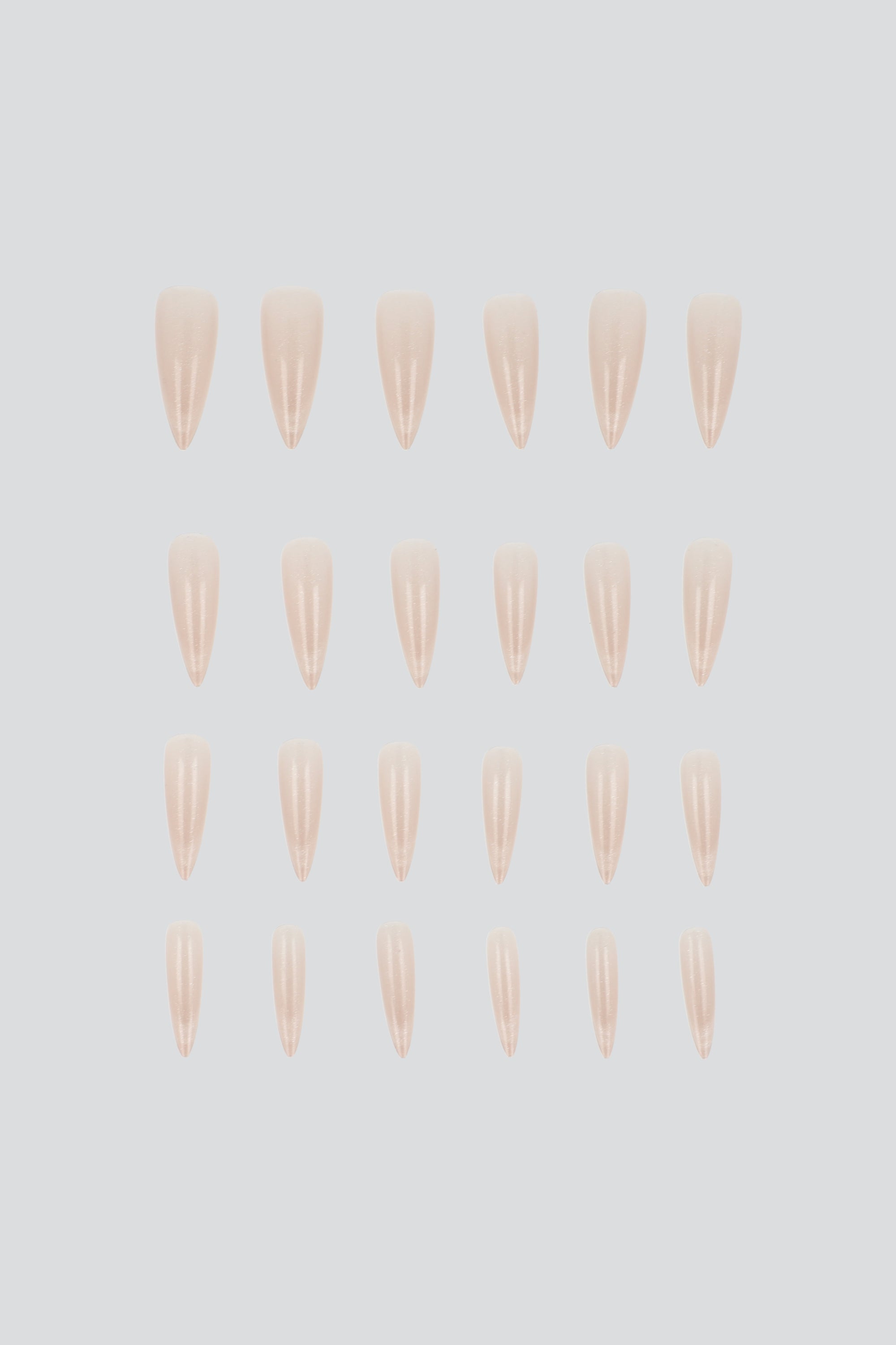 Set 24 uñas ojo de gato doble french NUDE