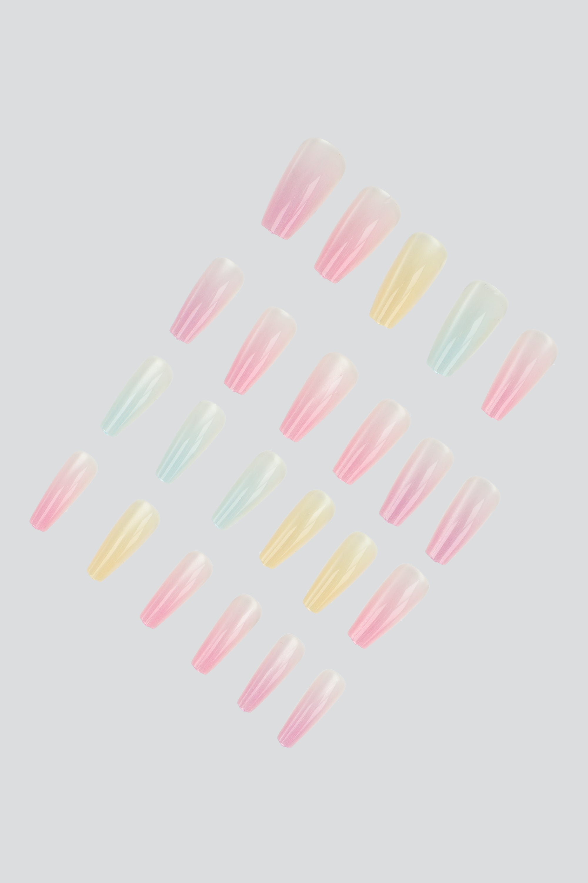Set 24 uñas aura gelly MULTICOLOR PASTEL