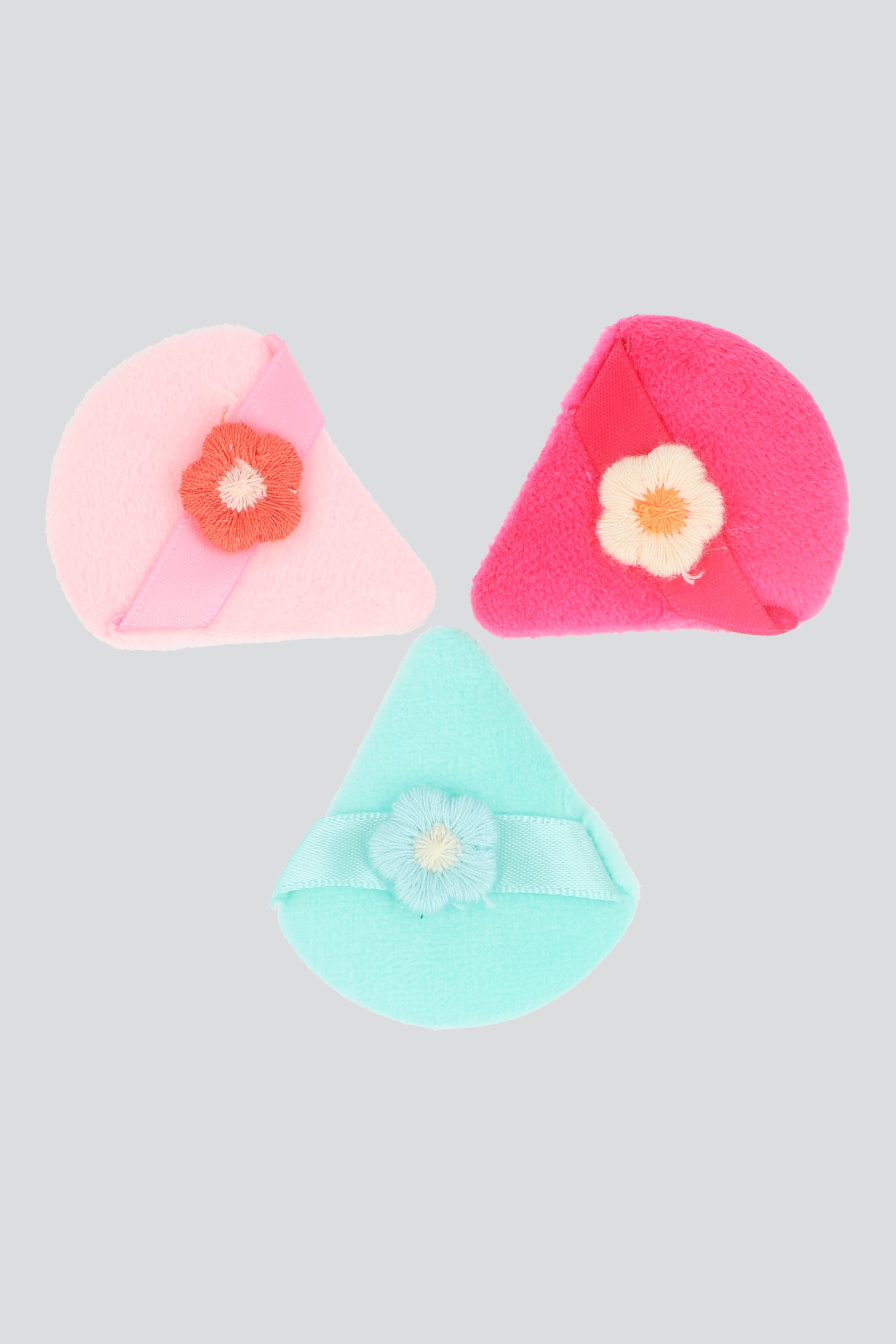 Set 3 esponjas puff flores tejidas MULTICOLOR