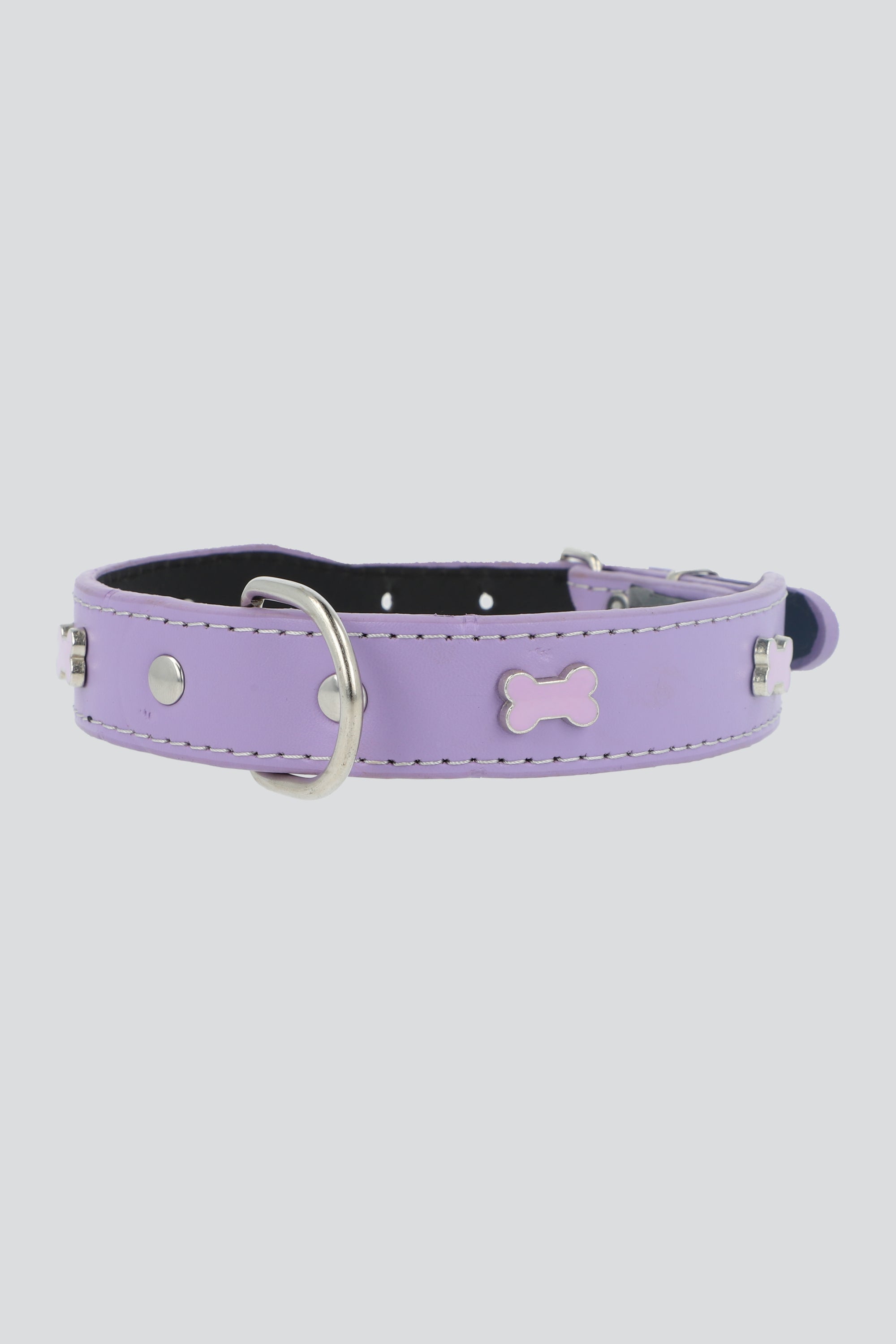Collar mascota PU huesos 40cm MORADO