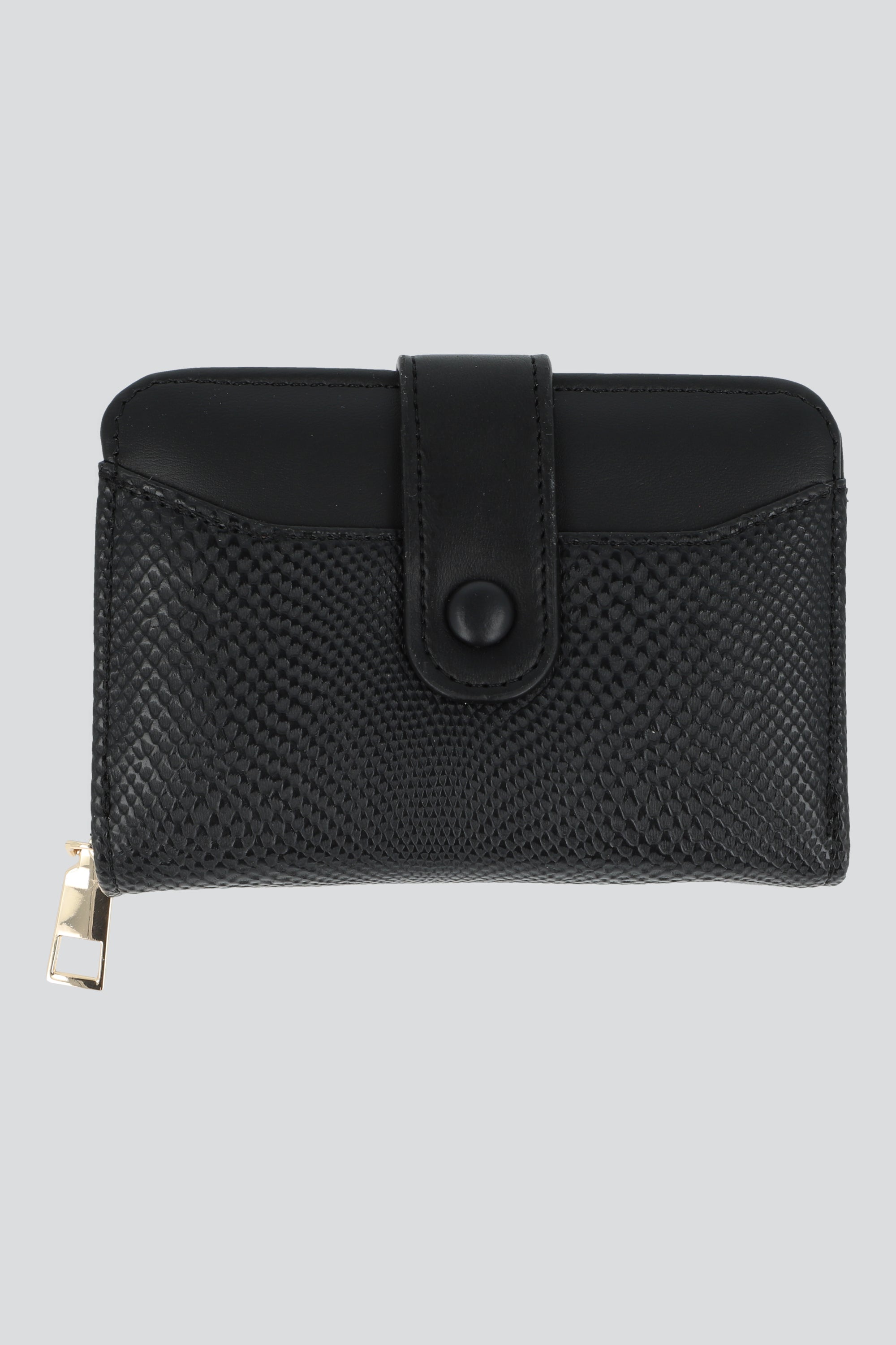 Cartera boton croco NEGRO