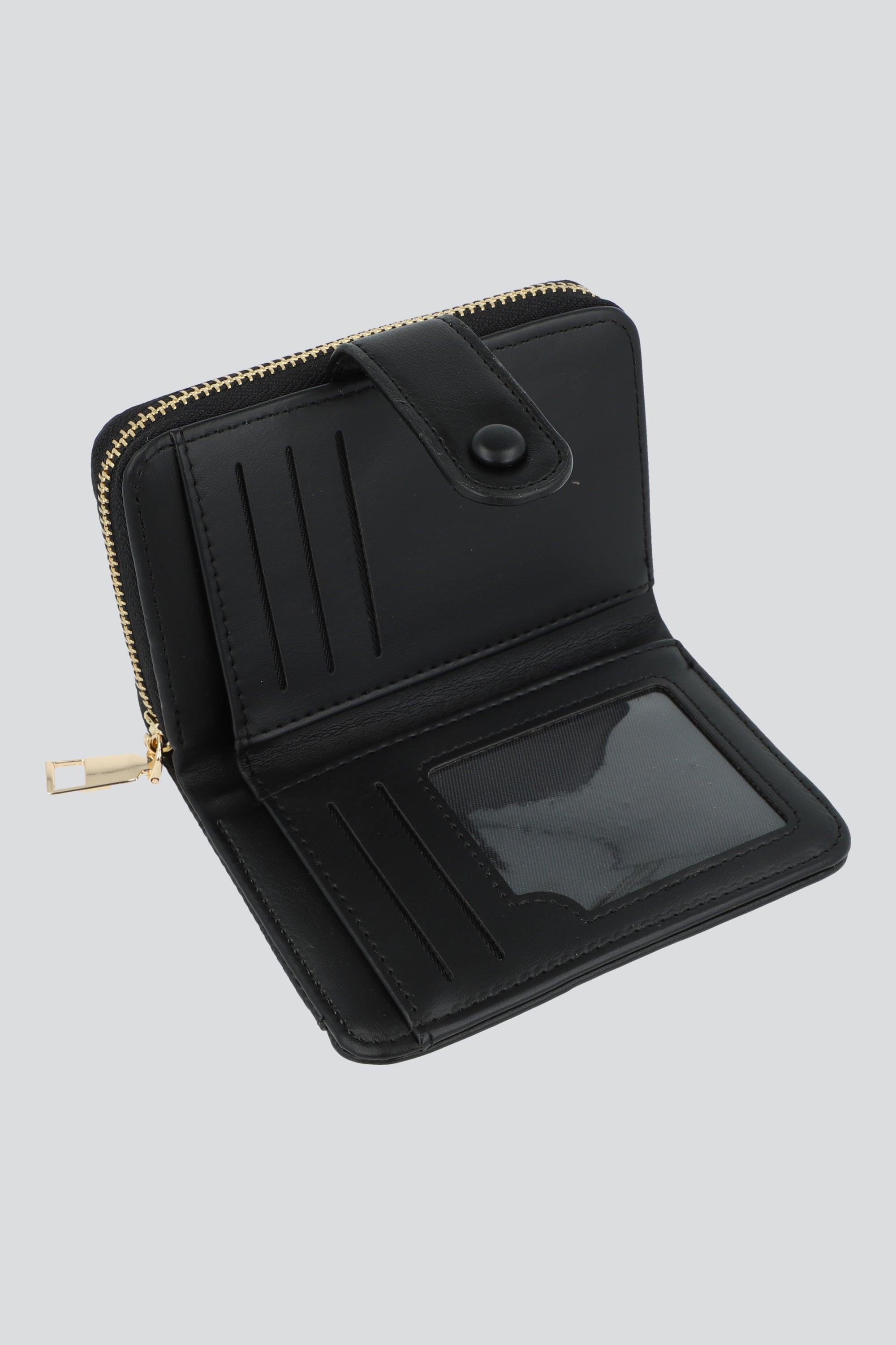 Cartera boton croco NEGRO