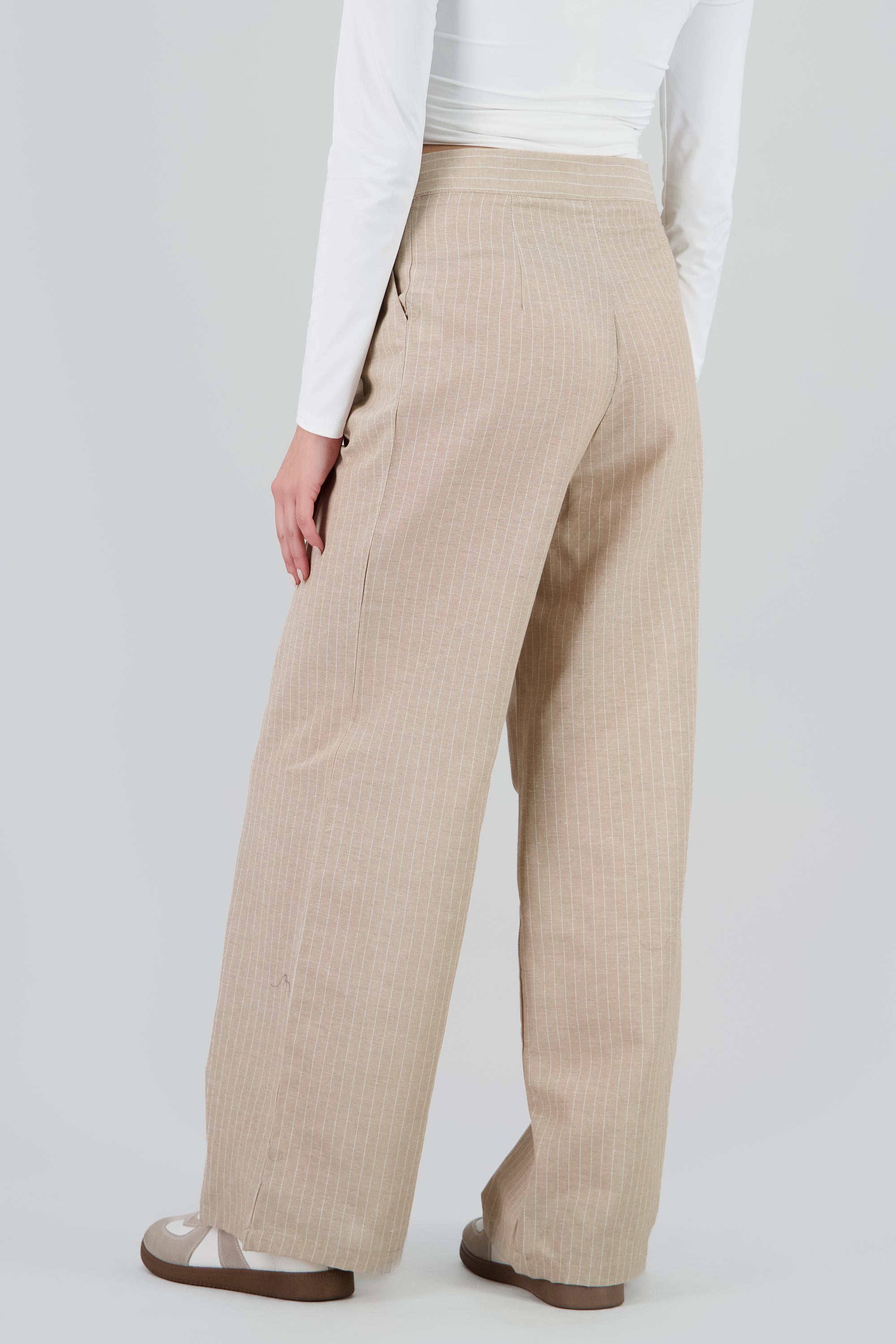 pantalon rayas detalle doble presilla KHAKI
