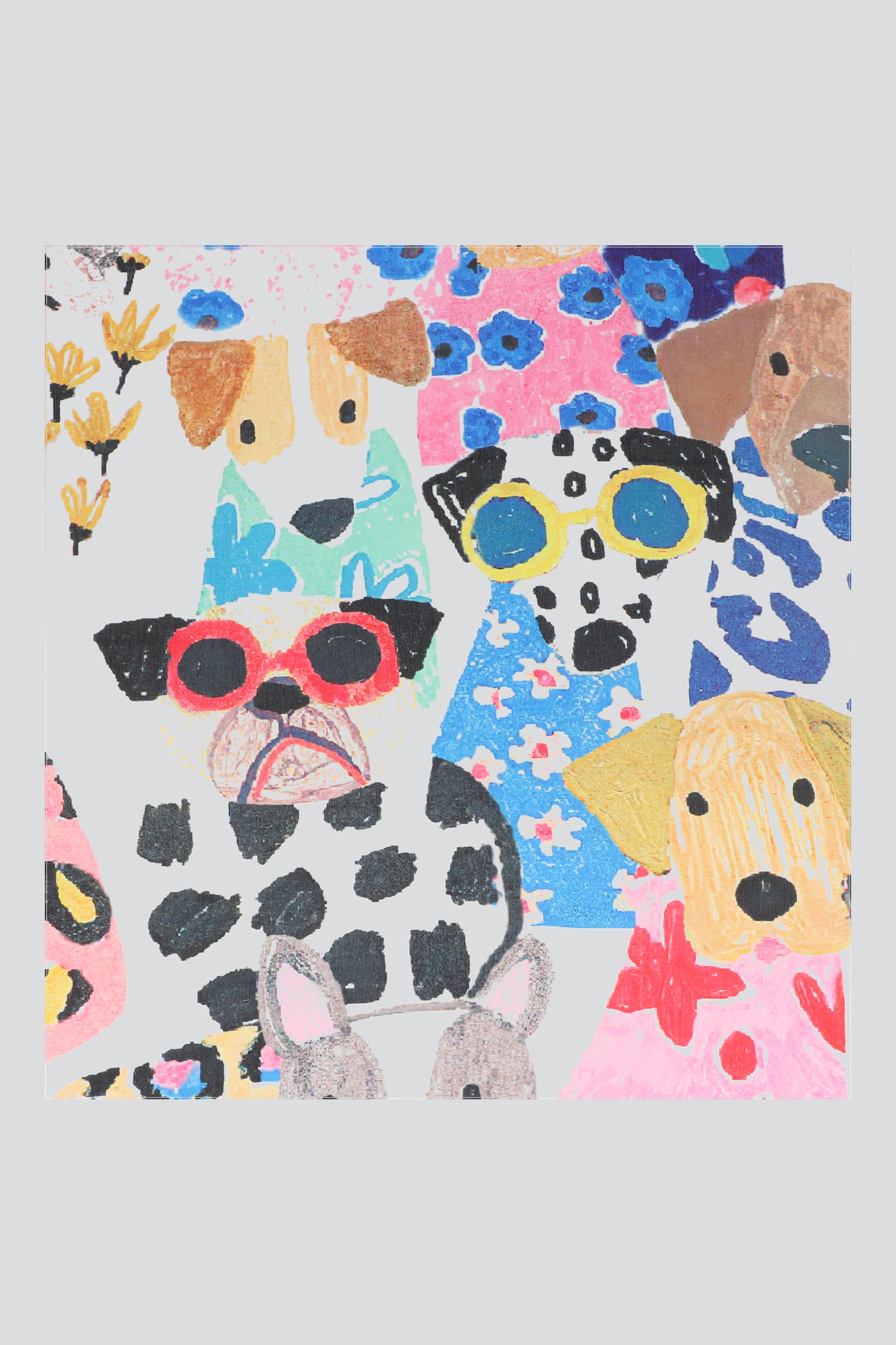 Pañuelo arte perros 70*70 MULTICOLOR