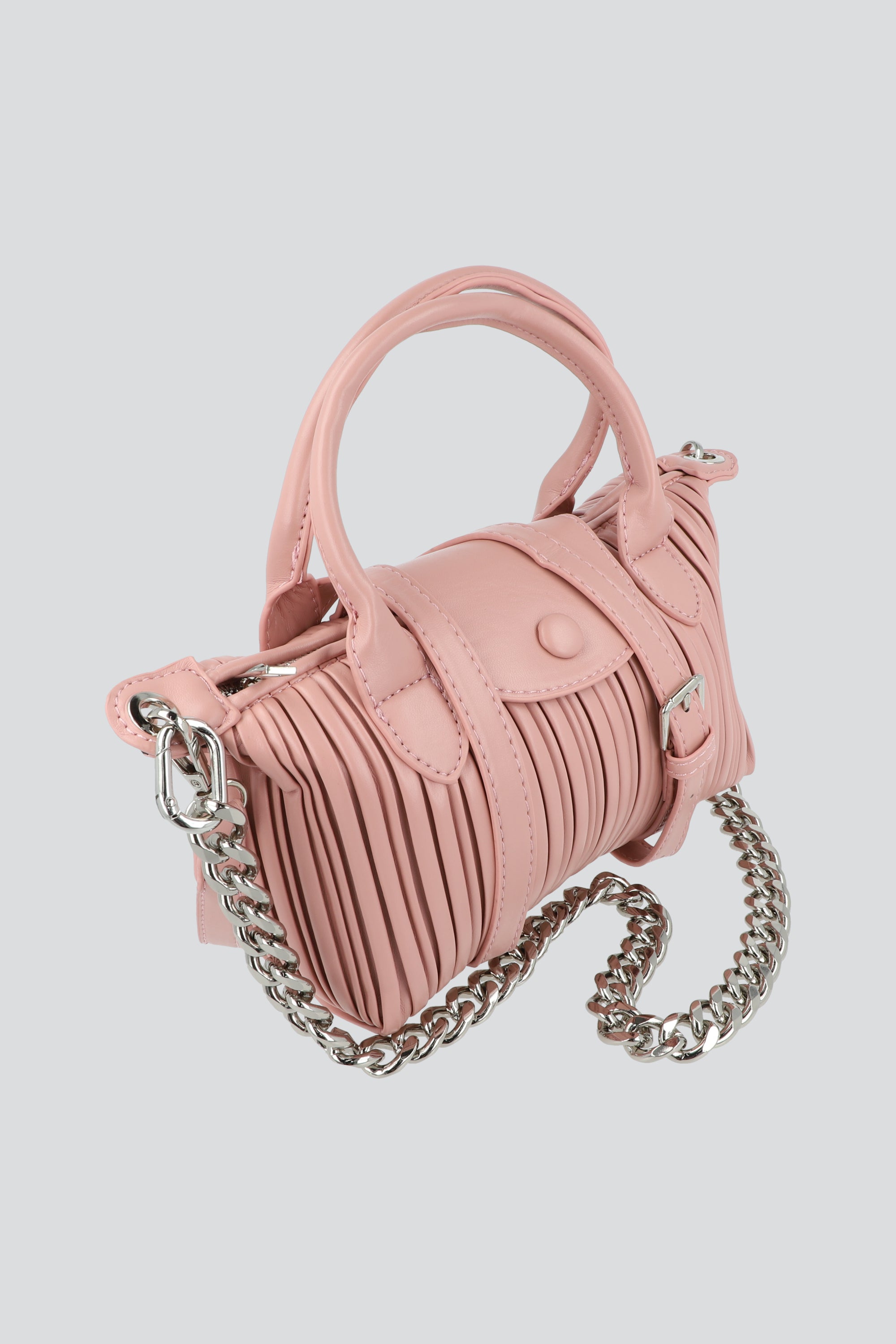 Bolsa textura pu cadena ROSA