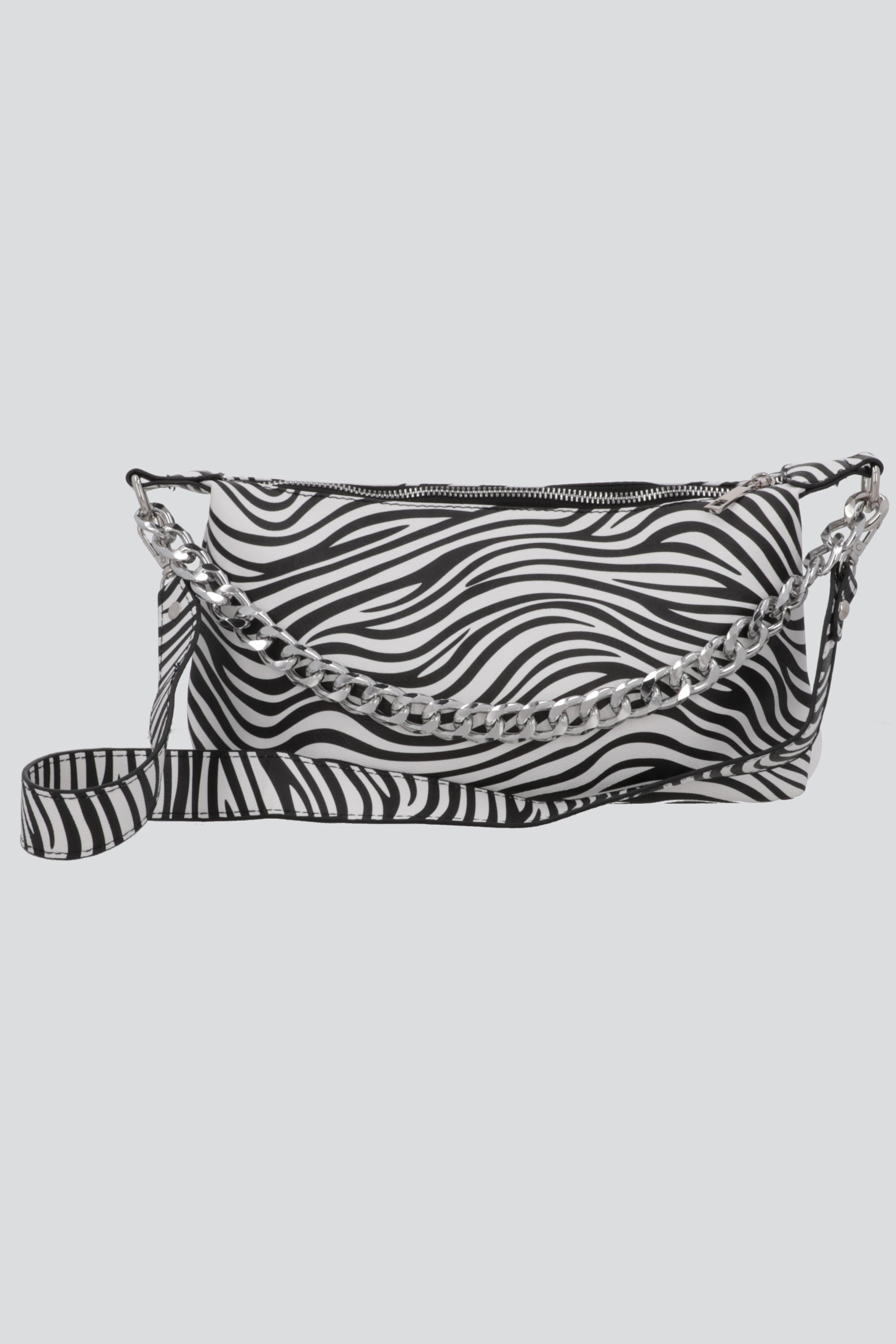 Bolsa crossbody zebra print NEGRO BLANCO