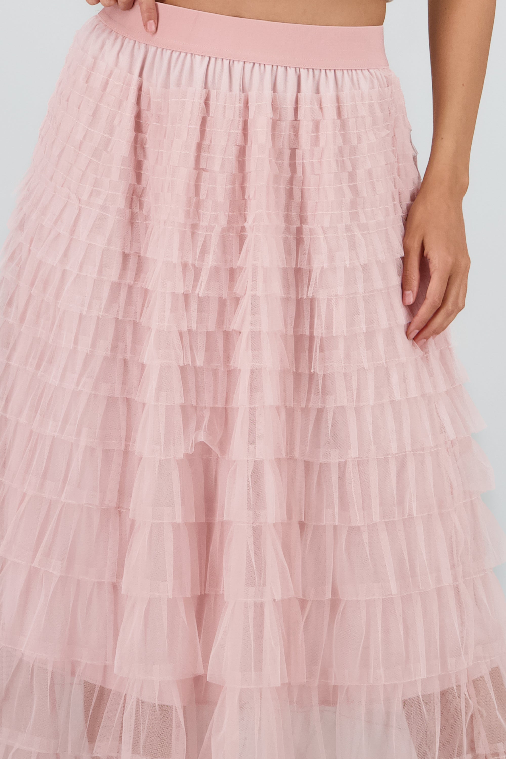 Maxi falda textura PALO DE ROSA