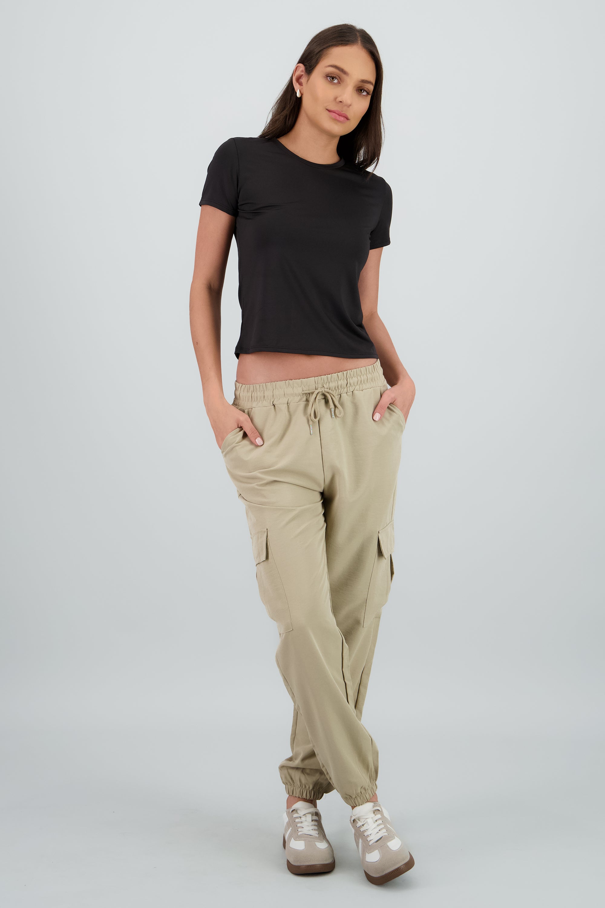 Cargo jogger liso BEIGE