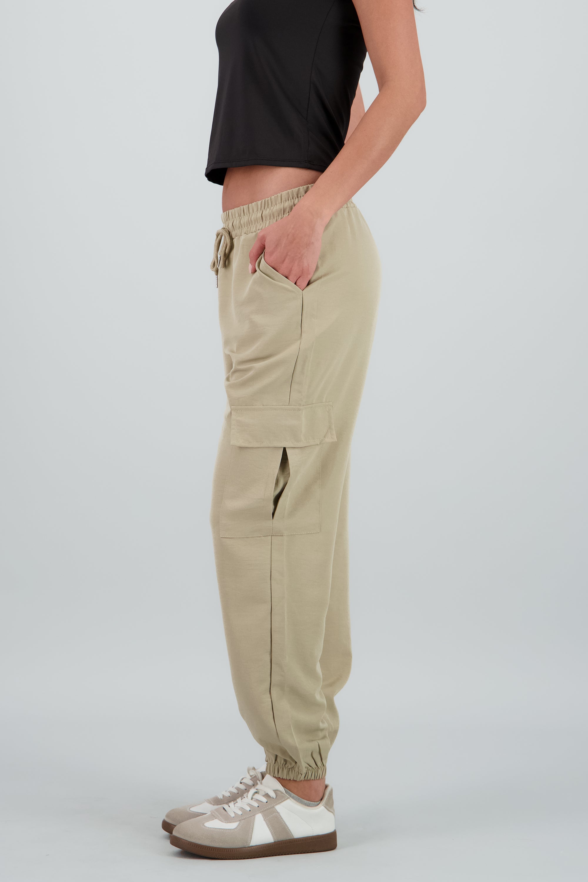 Cargo jogger liso BEIGE