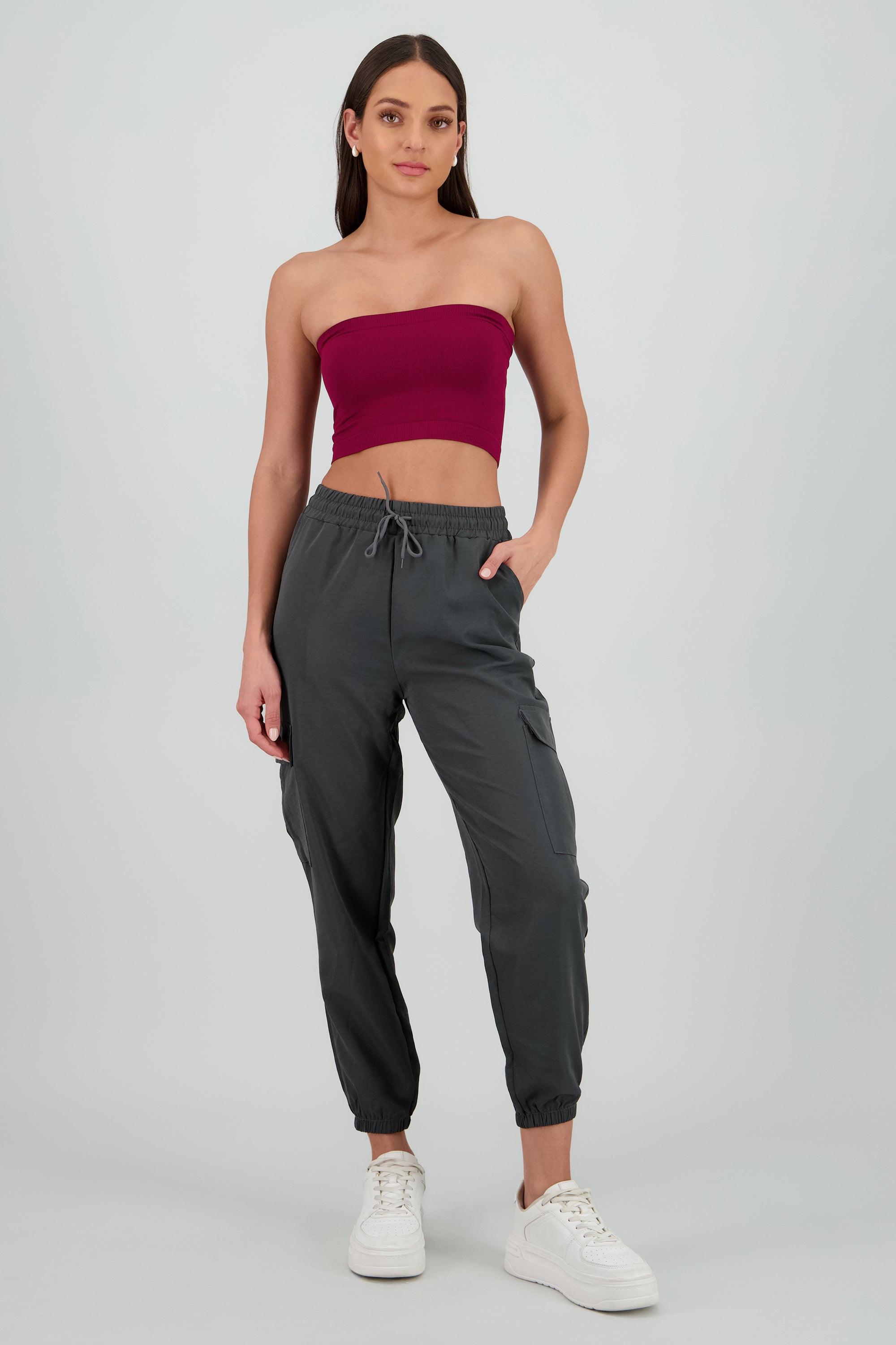 Cargo jogger liso GRIS OBSCURO