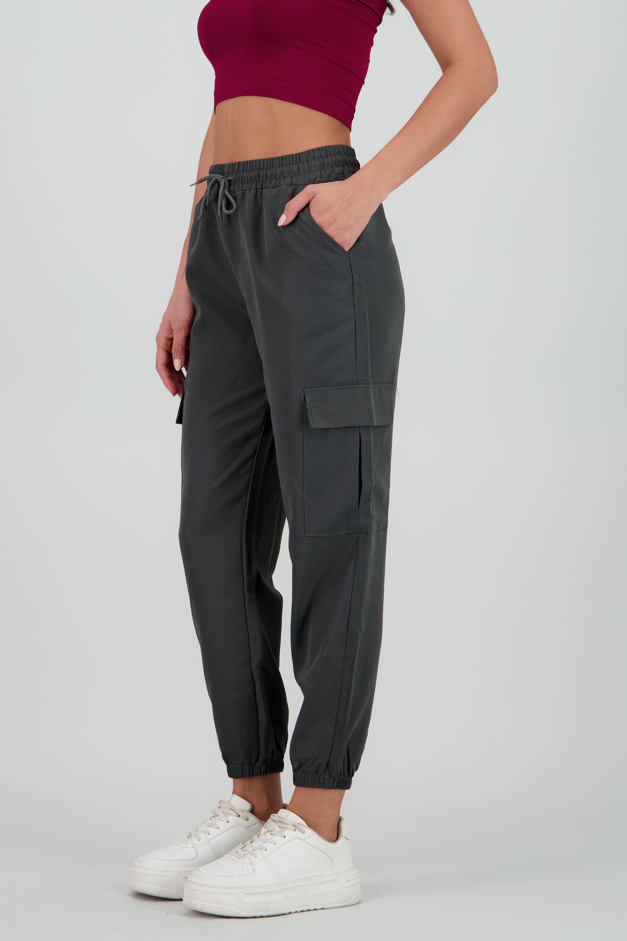 Cargo jogger liso GRIS OBSCURO