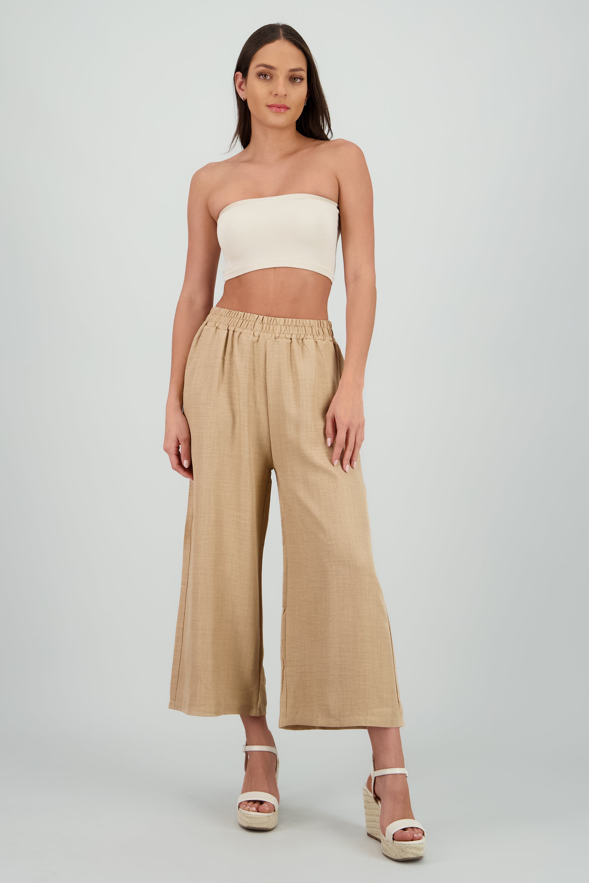 Pantalon textura BEIGE