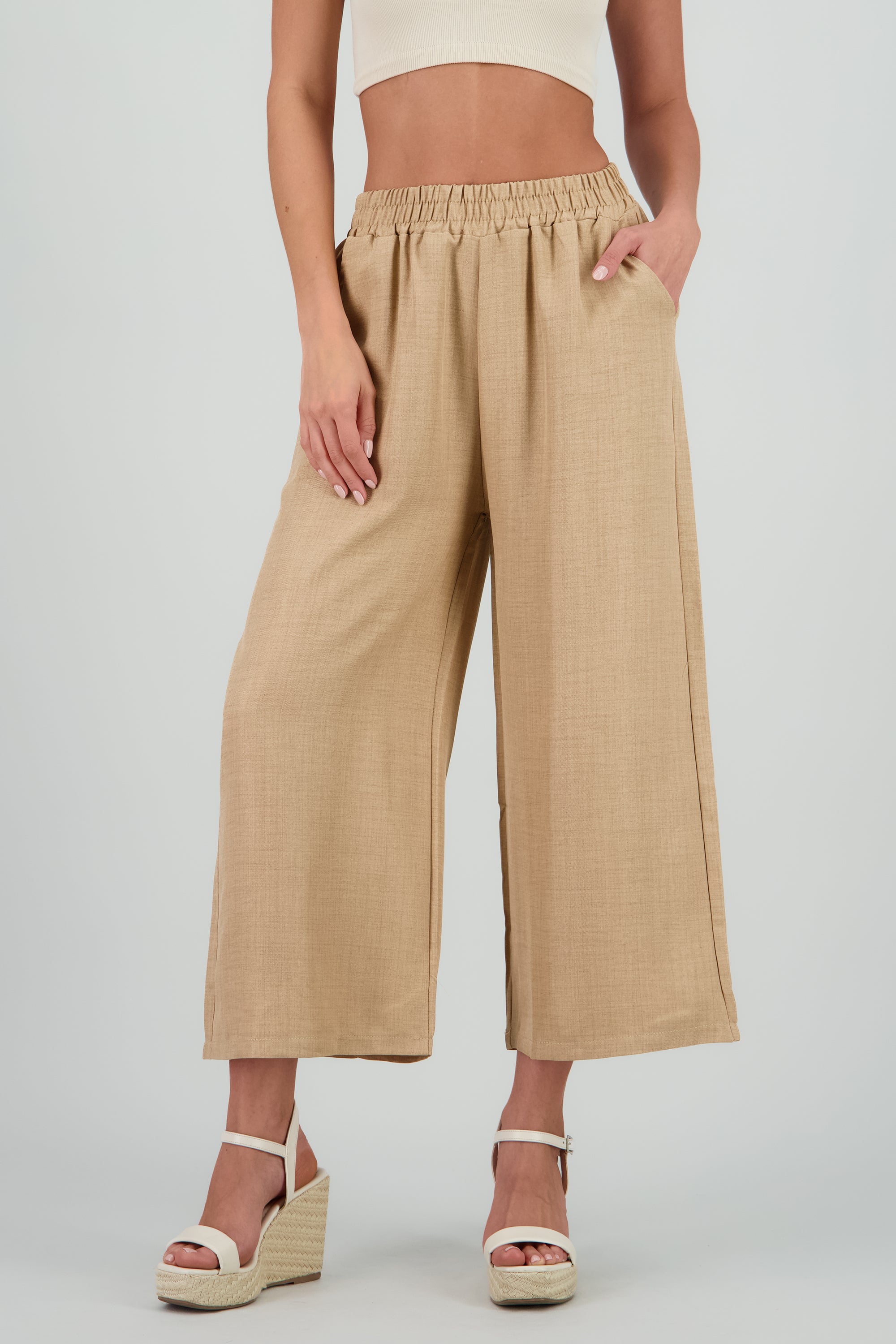 Pantalon textura BEIGE