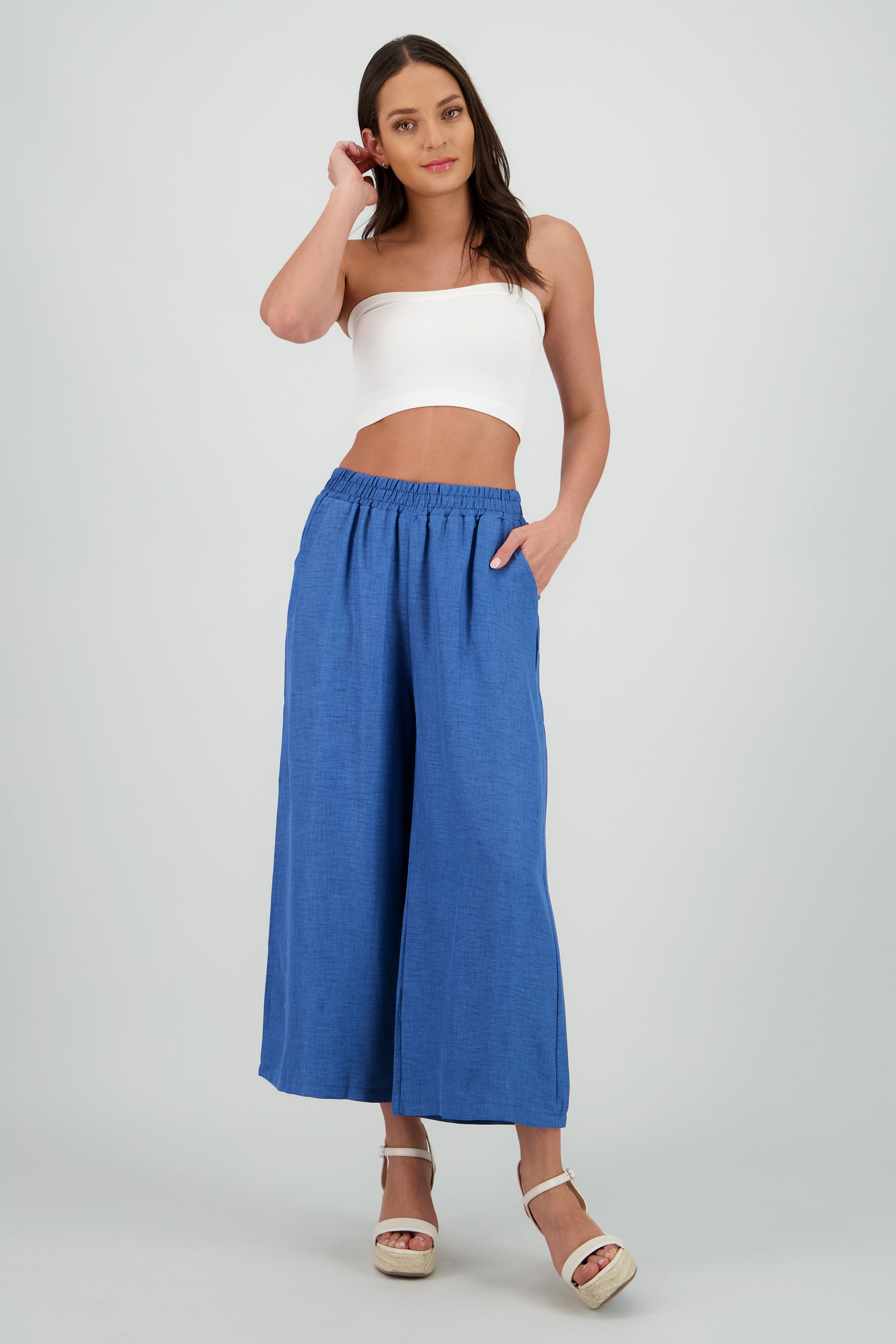 Pantalon textura AZUL