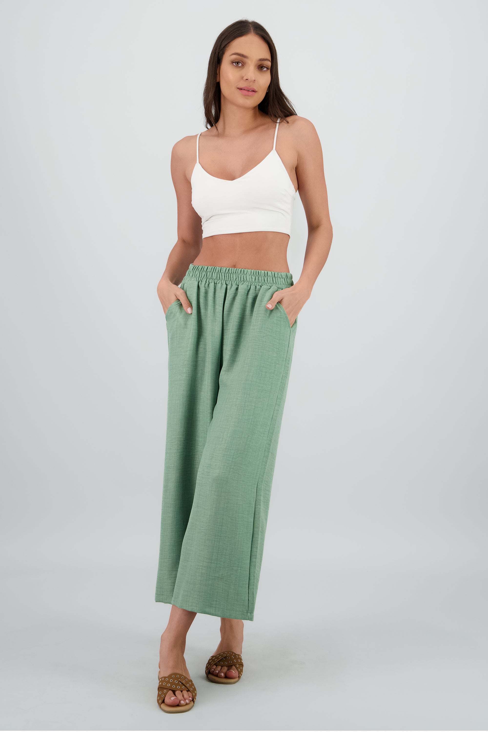 Pantalon textura VERDE