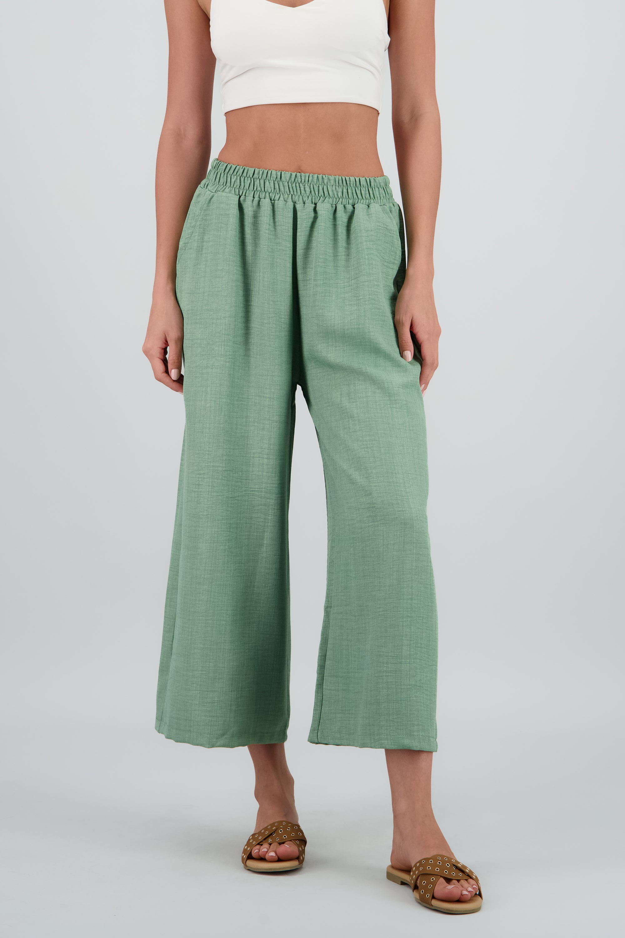 Pantalon textura VERDE