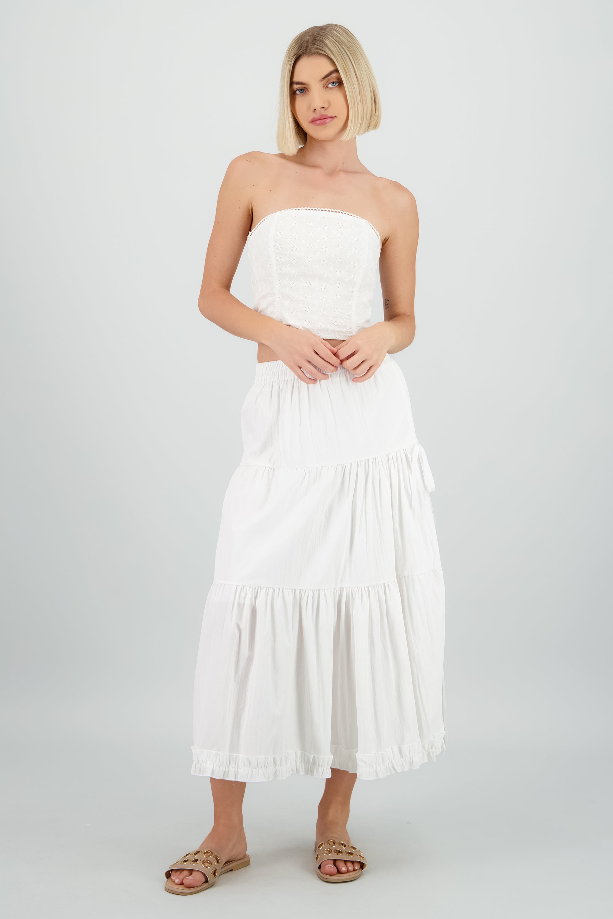 Maxi falda moños BLANCO