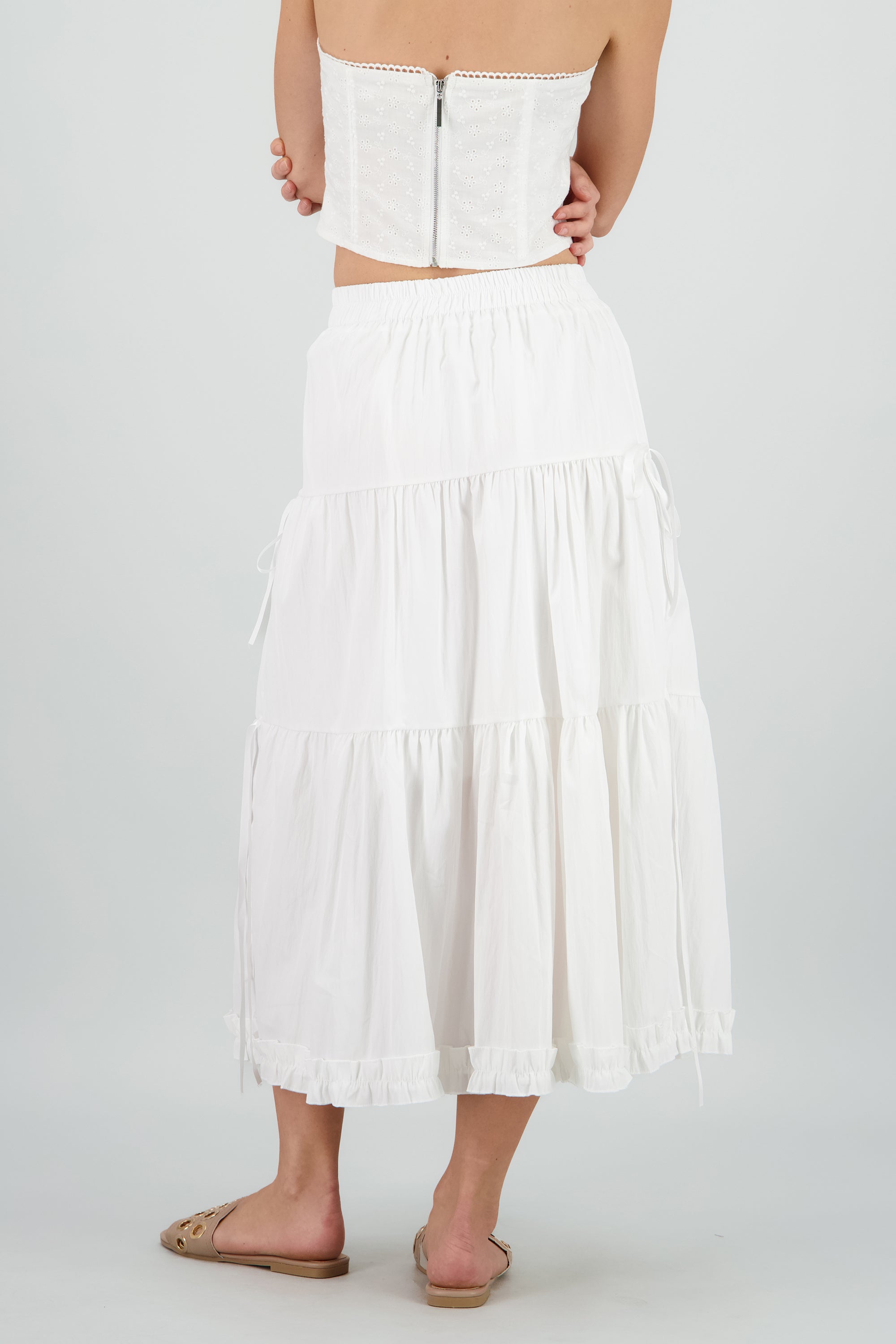Maxi falda moños BLANCO
