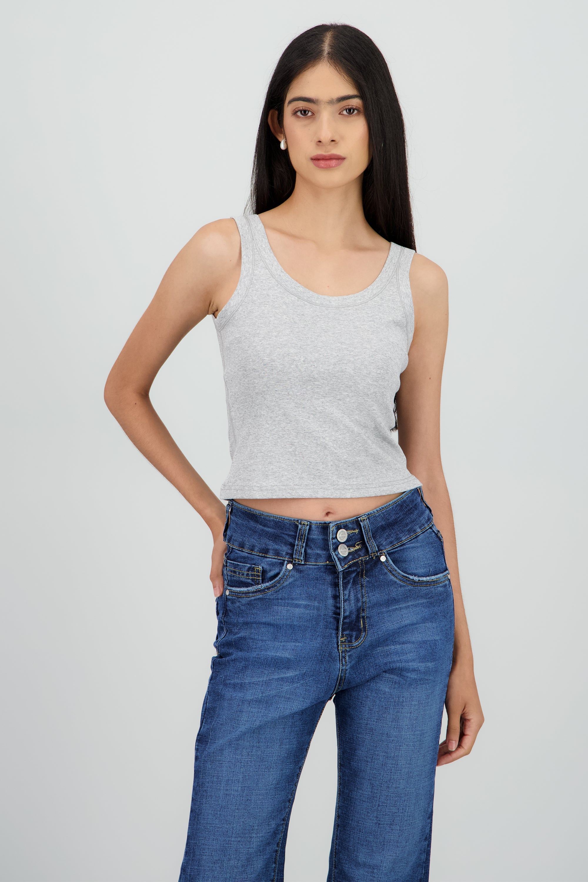 Top liso GRIS JASPE