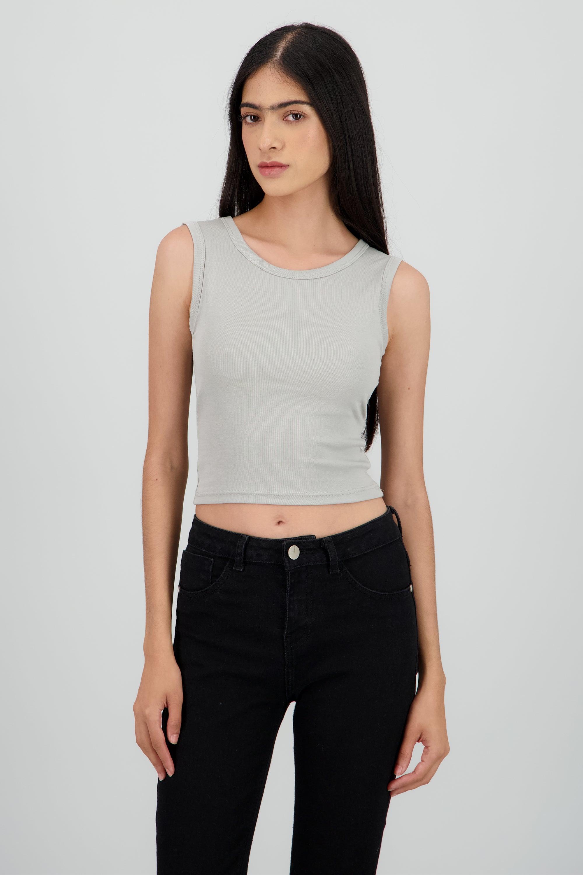 Tank top lisa con copas GREIGE