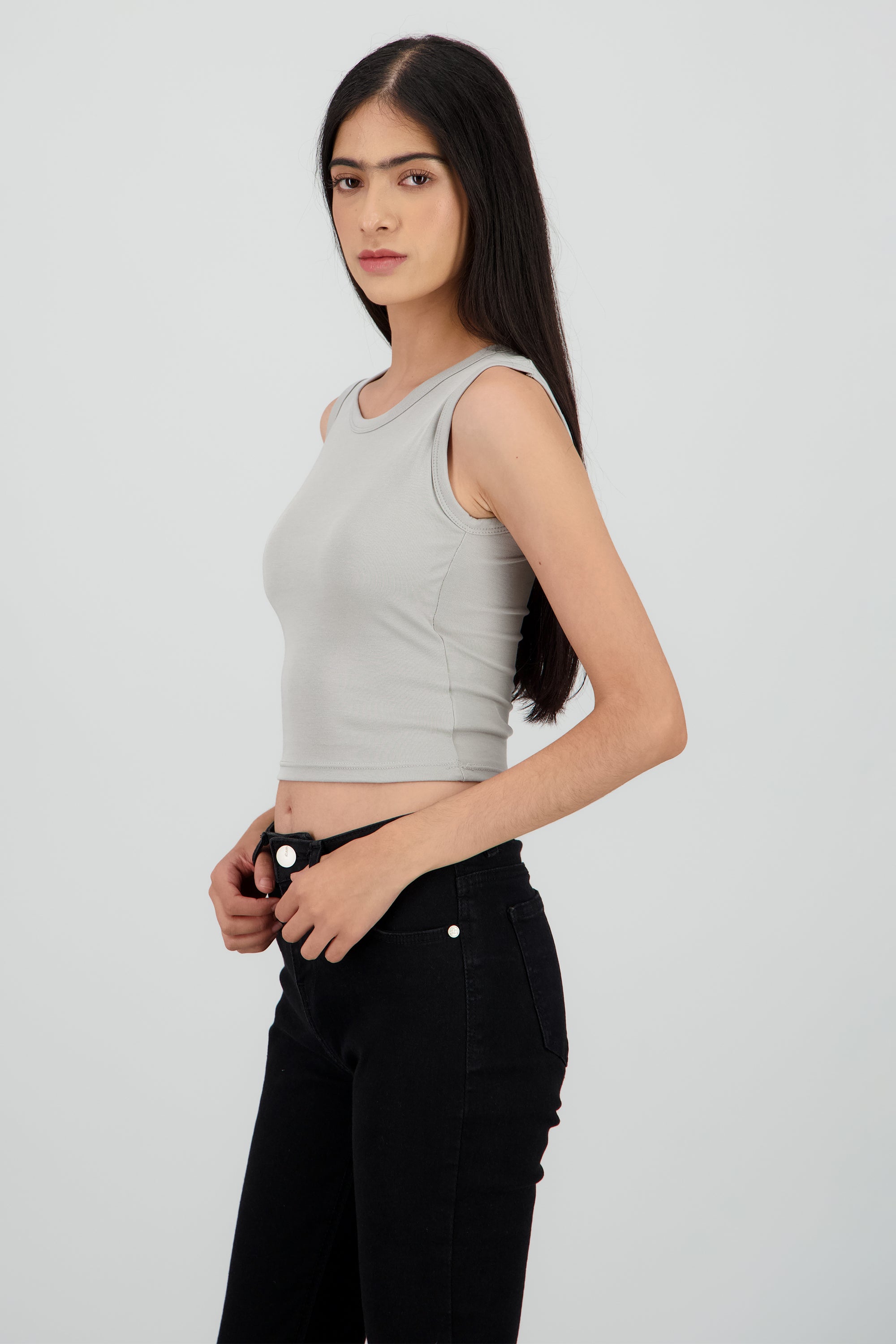 Tank top lisa con copas GREIGE